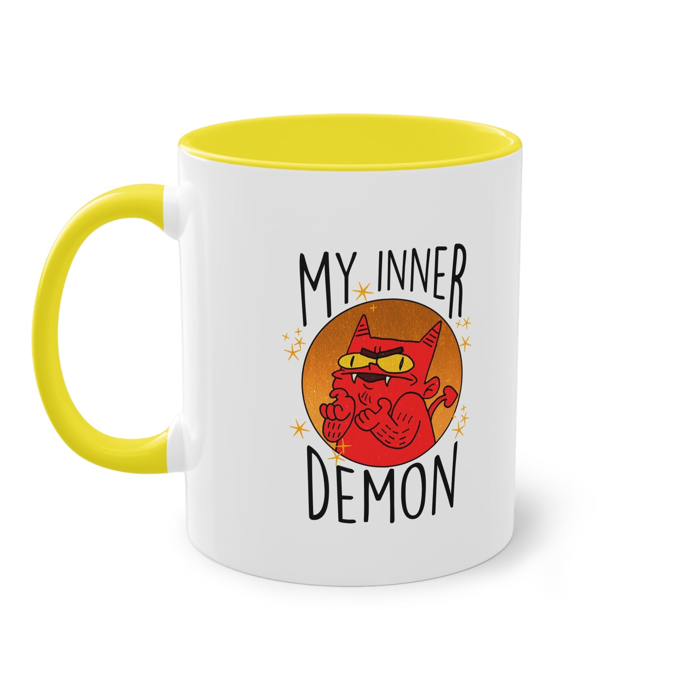 Zweifarbige Tasse – Design „Mein innerer Dämon“