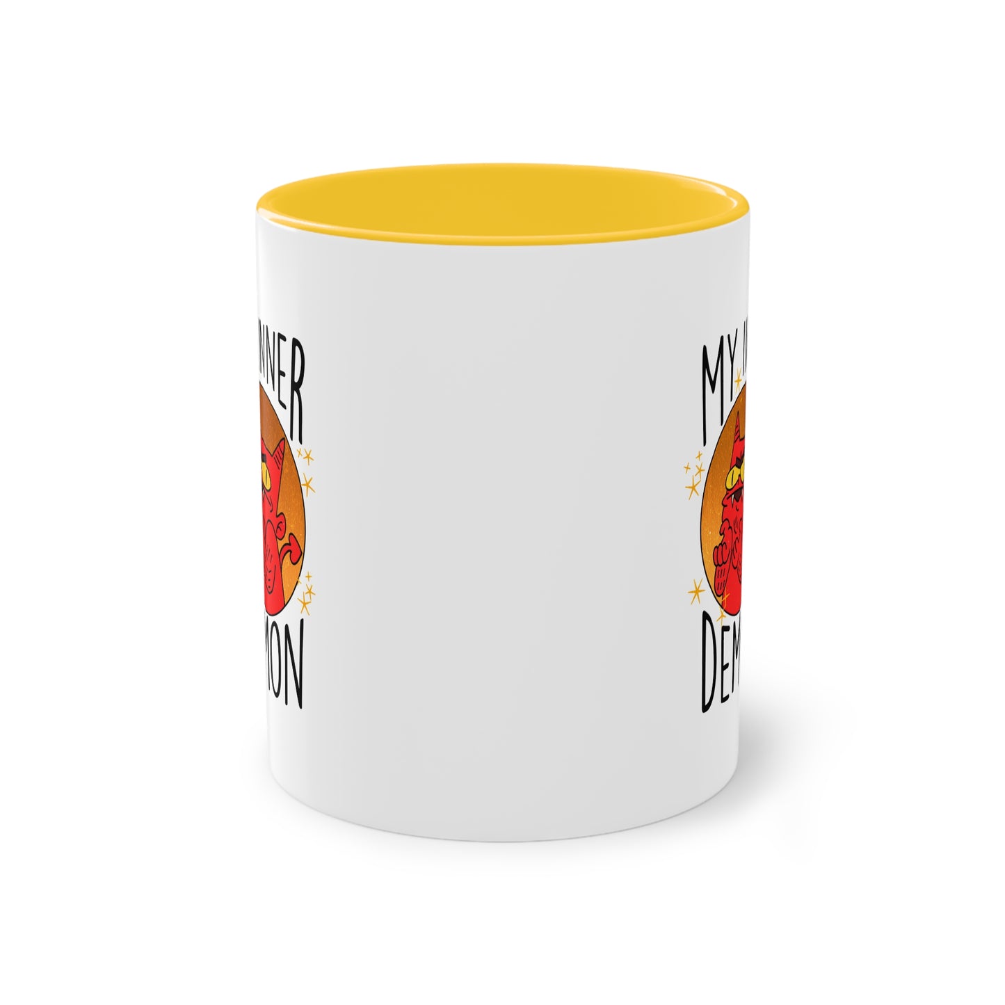 Zweifarbige Tasse – Design „Mein innerer Dämon“