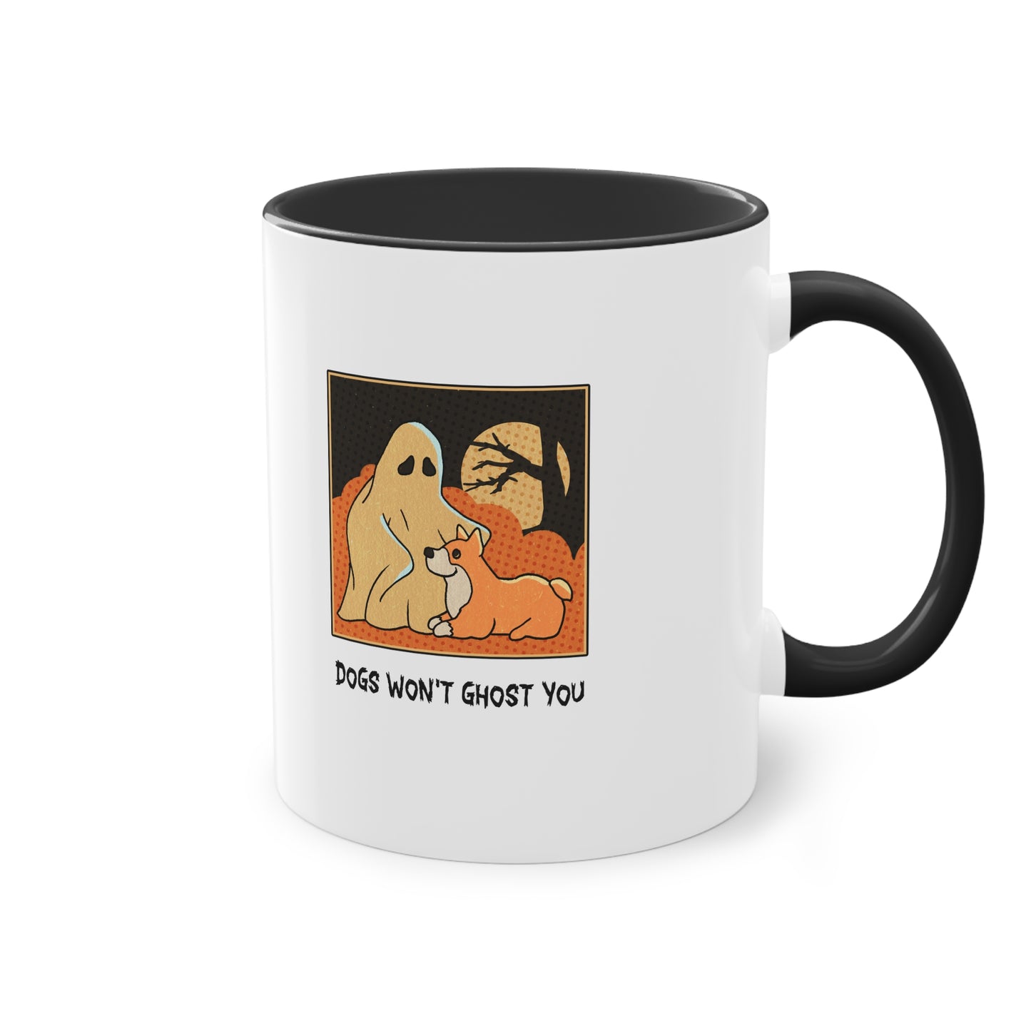 Two Tone Mug - 'Dogs Won't Ghost You' - ALIQUOS
