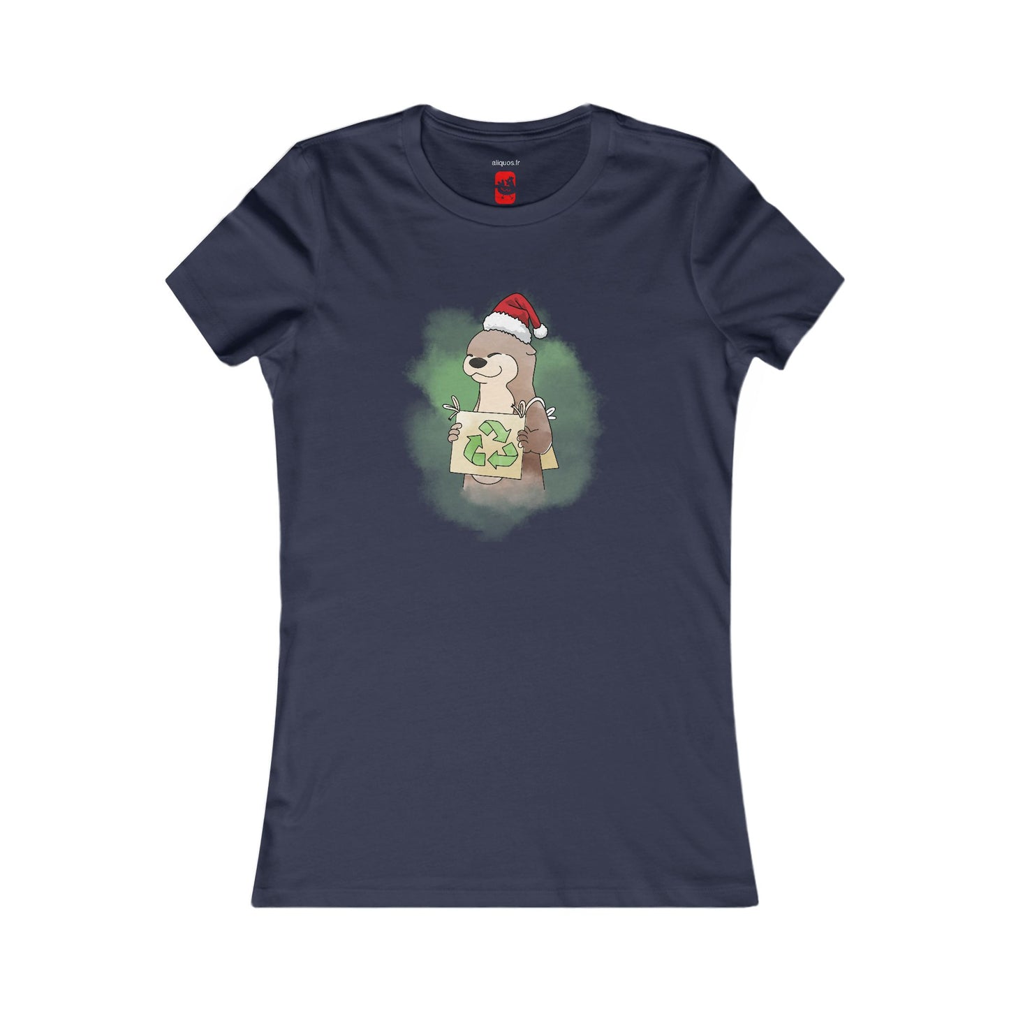 T-shirt ajusté pour femme - Loutre de Noël 5