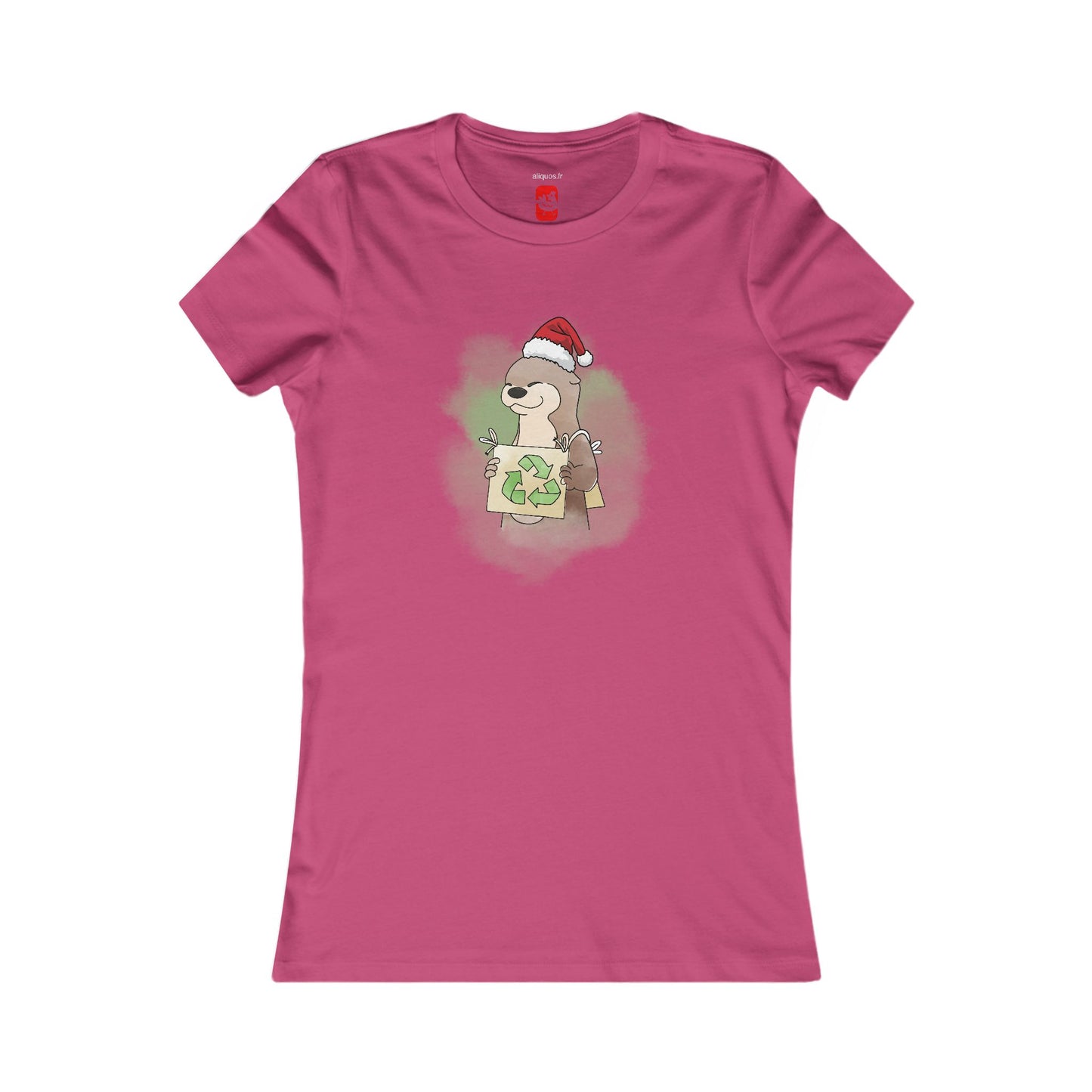 T-shirt ajusté pour femme - Loutre de Noël 5