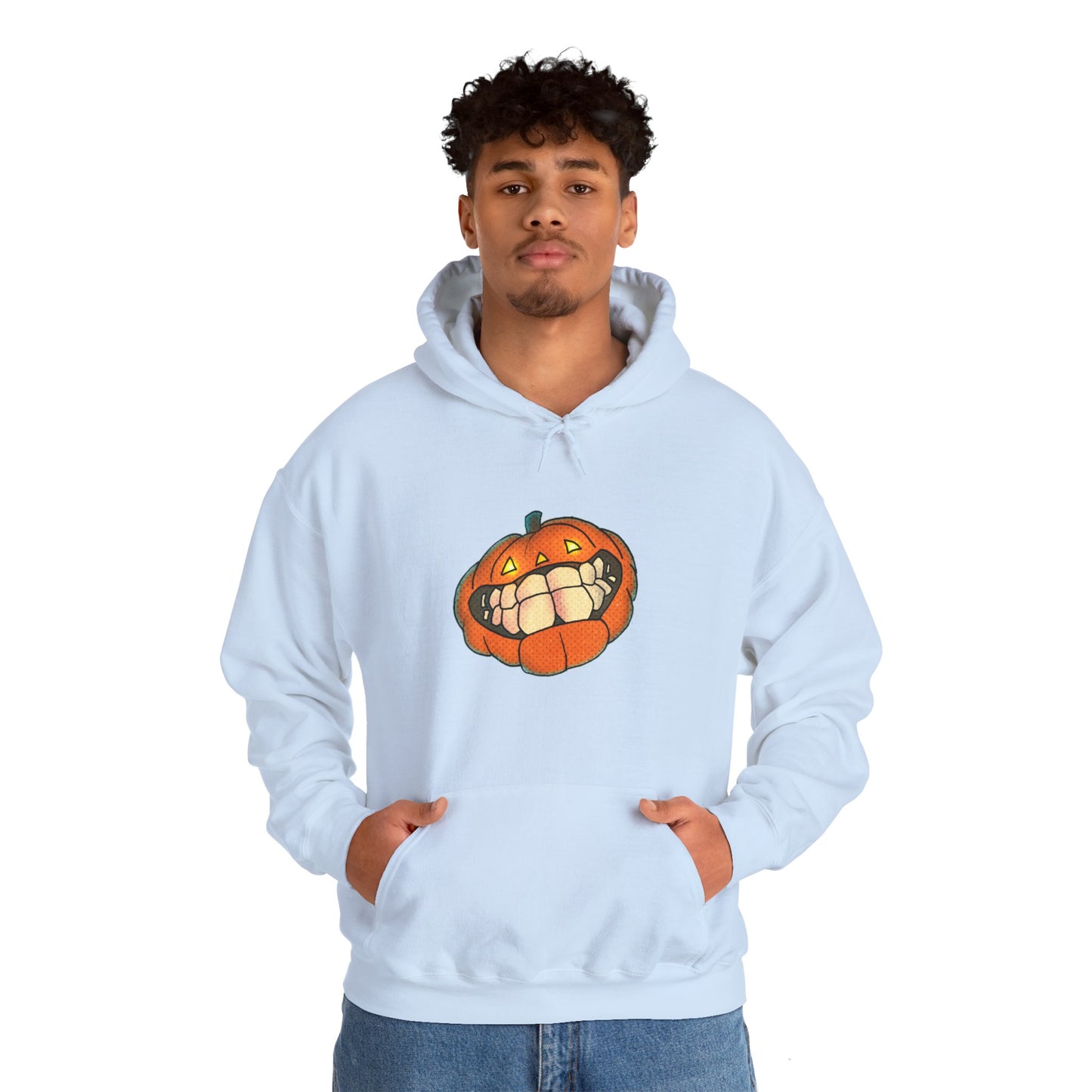 Sweat à capuche unisexe - Motif « citrouille souriante »