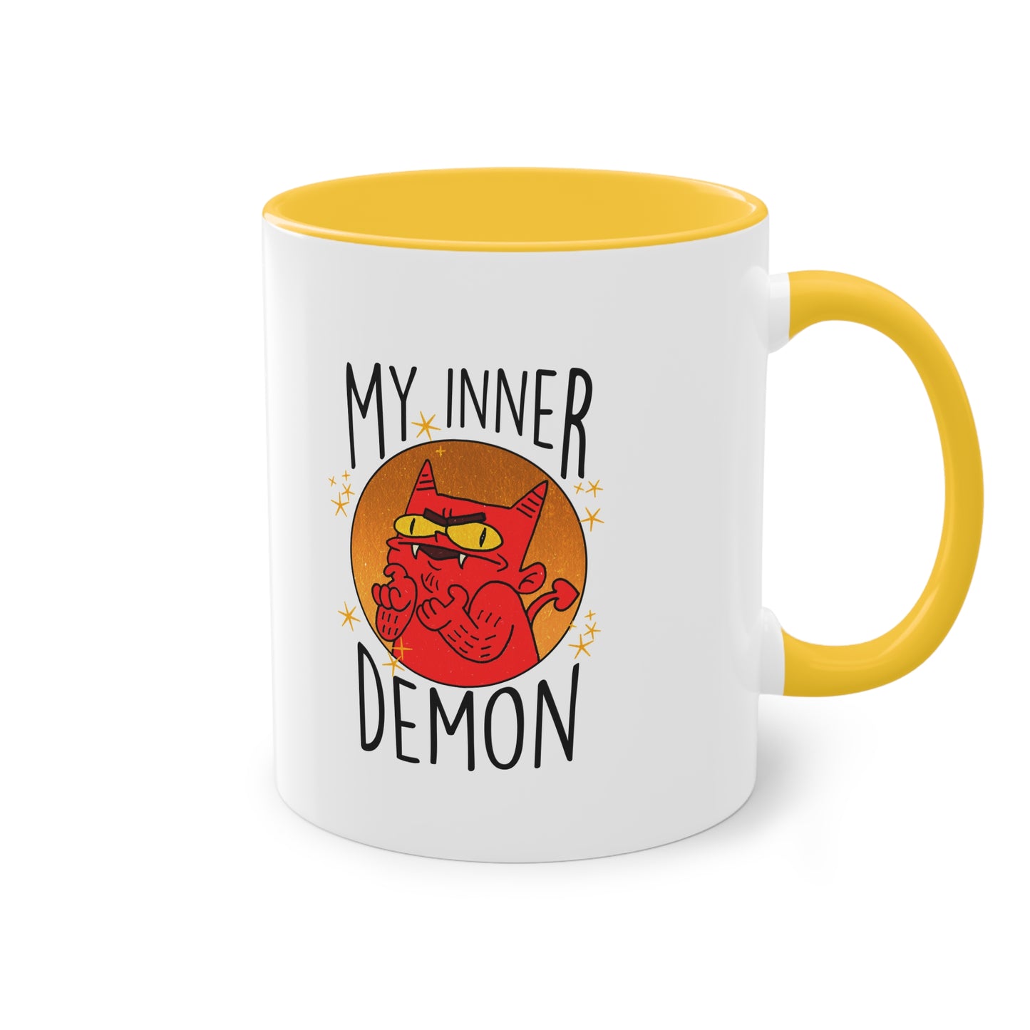 Zweifarbige Tasse – Design „Mein innerer Dämon“