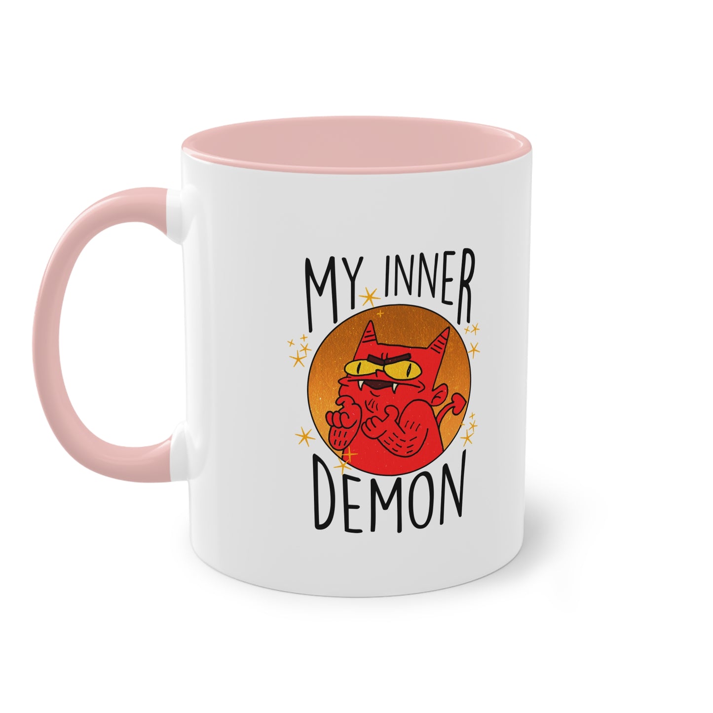 Zweifarbige Tasse – Design „Mein innerer Dämon“