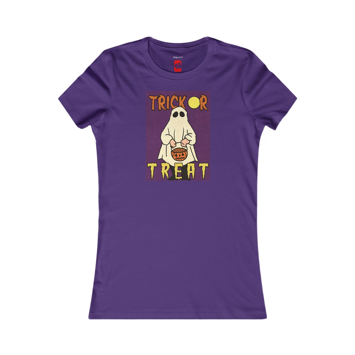 Tailliertes T-Shirt für Damen – Motiv „Trick or Treat Ghost“