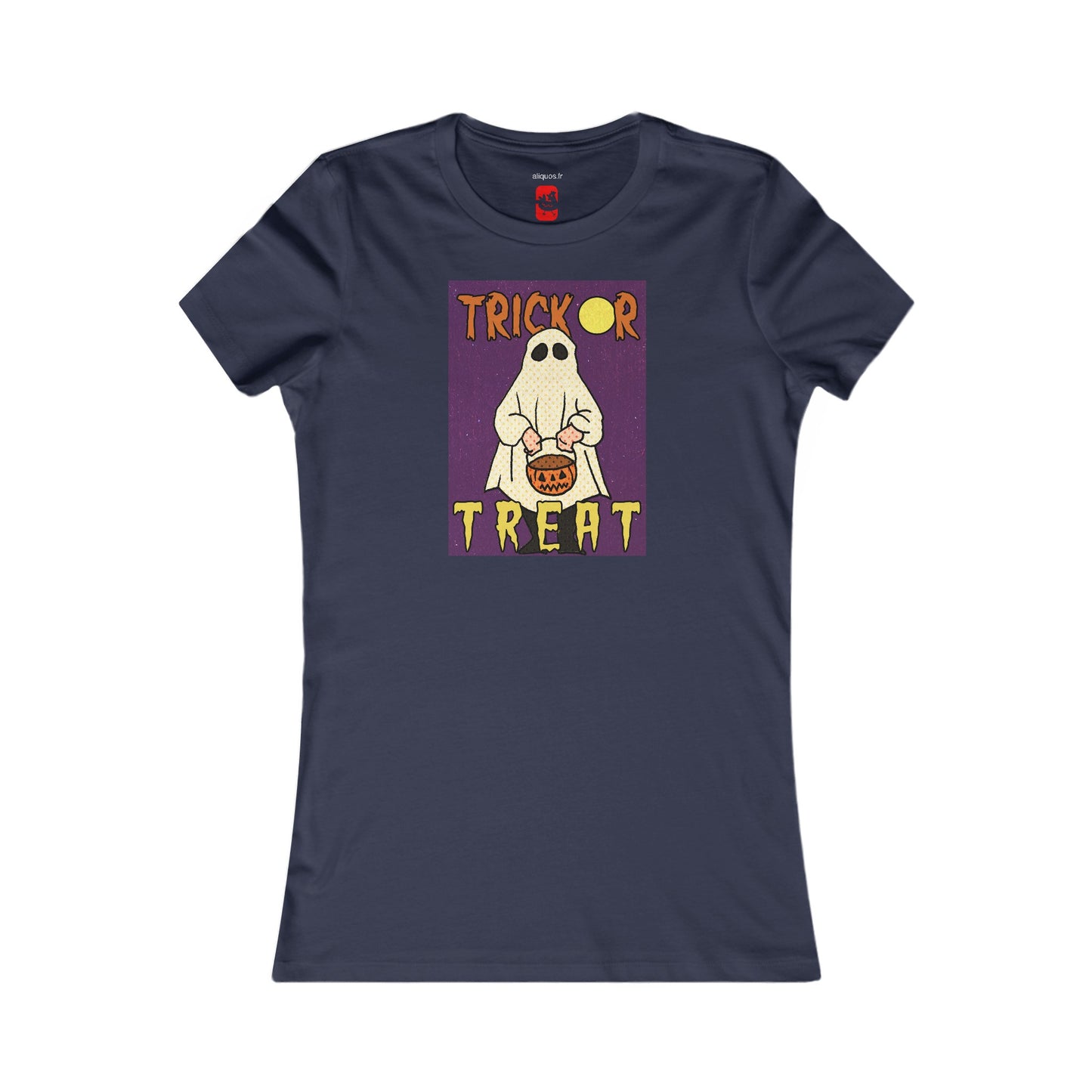 Tailliertes T-Shirt für Damen – Motiv „Trick or Treat Ghost“