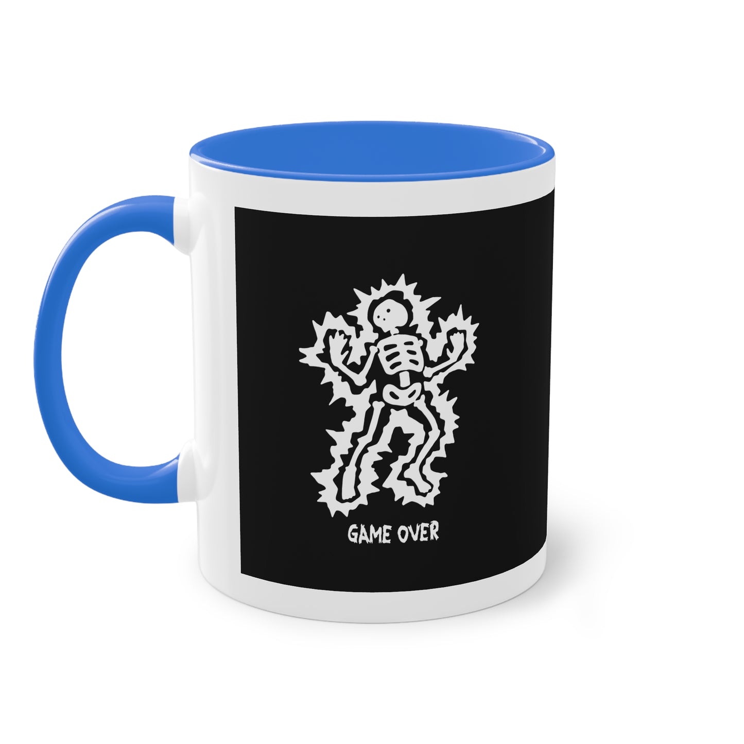 Two Tone Mug - Halloween Skeleton 'Game Over' Design - ALIQUOS