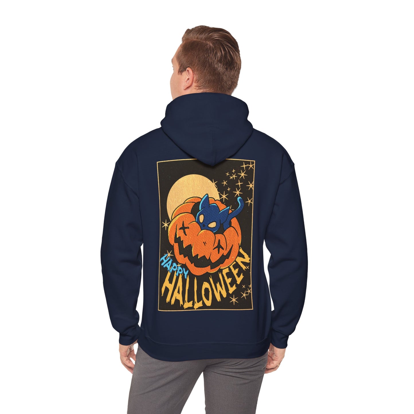 Sweat à capuche unisexe - Motif « Kitty Pumpkin »