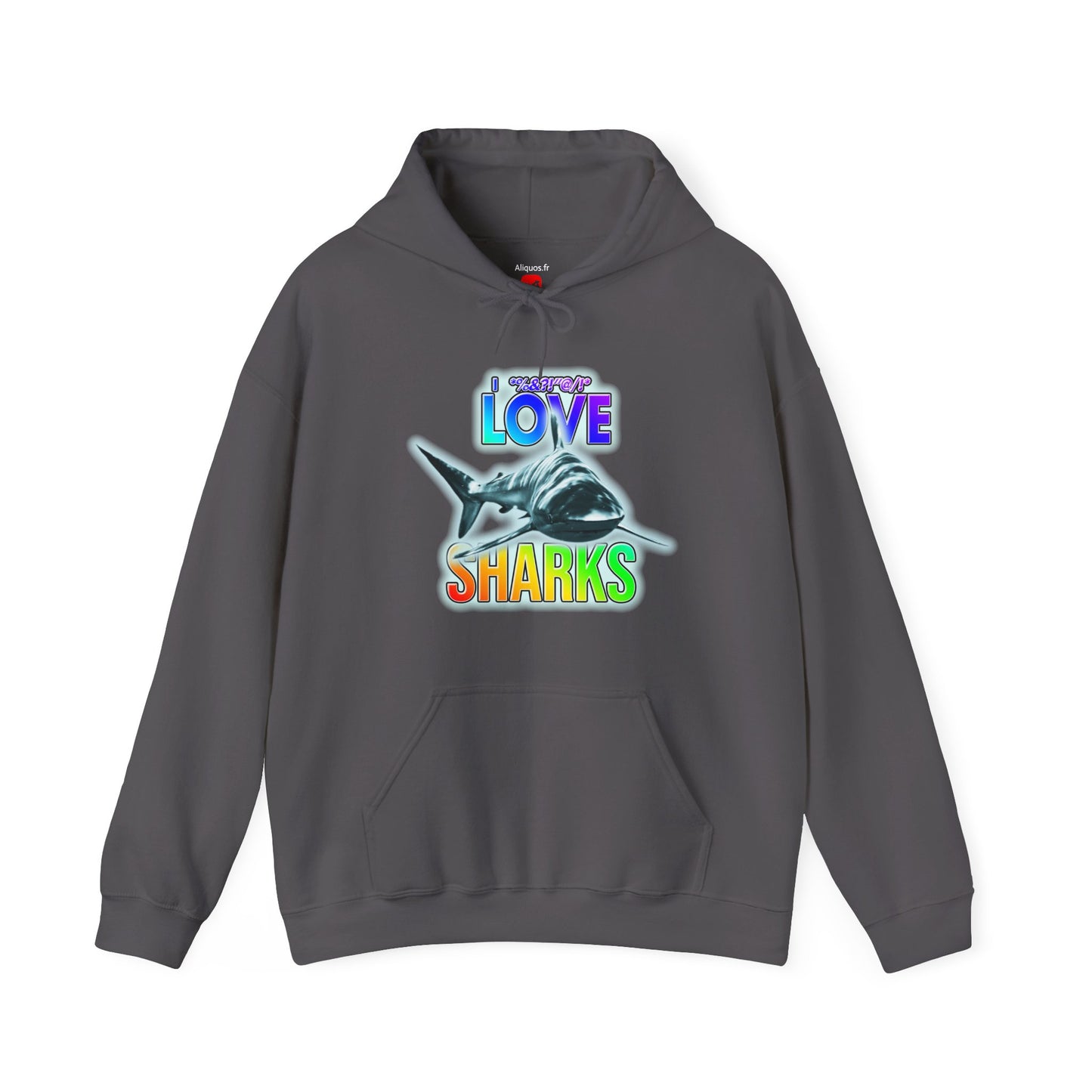 Sweat à capuche unisexe - J'adore les requins - Aliquos