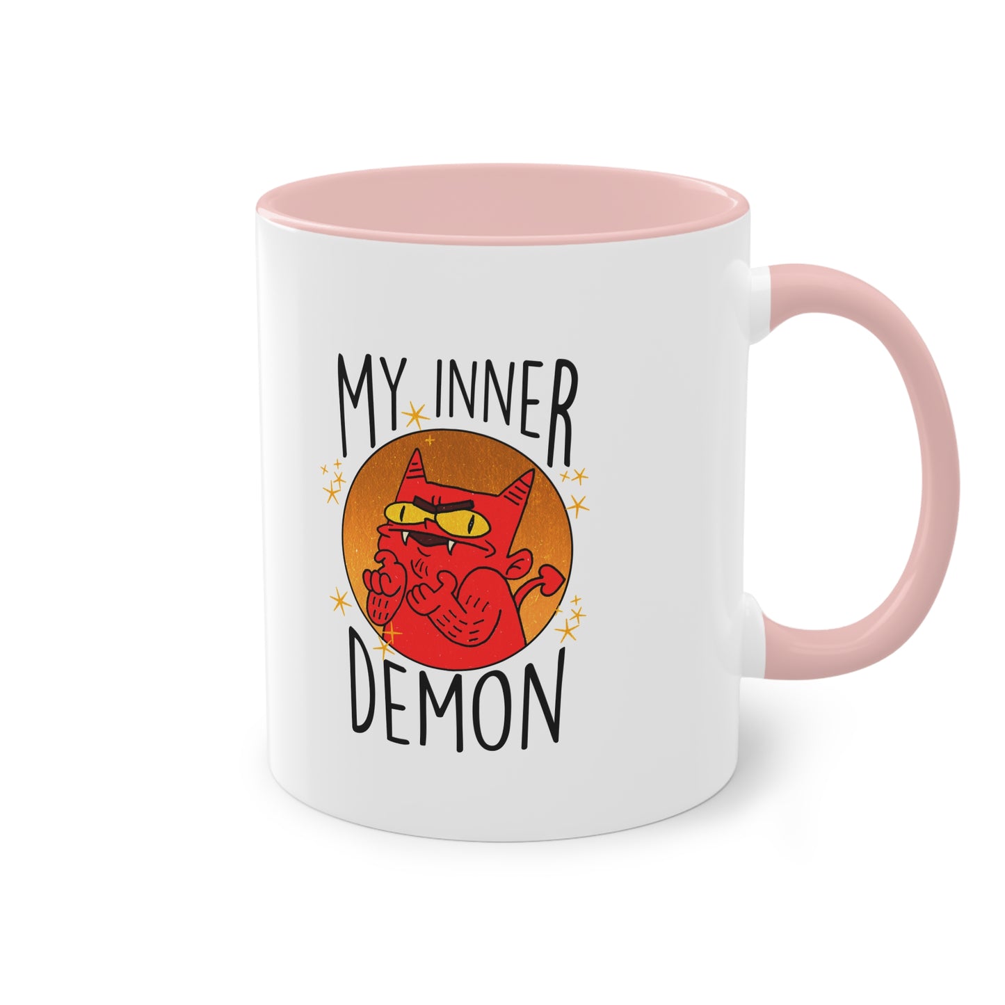 Zweifarbige Tasse – Design „Mein innerer Dämon“
