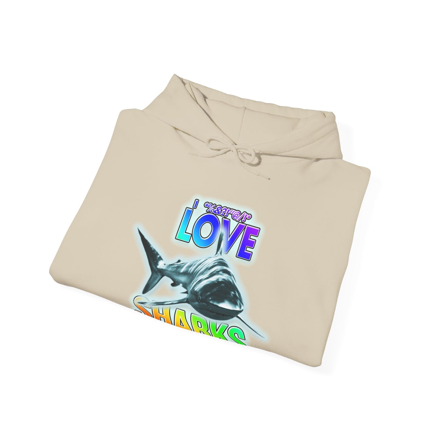 Sweat à capuche unisexe - J'adore les requins - Aliquos