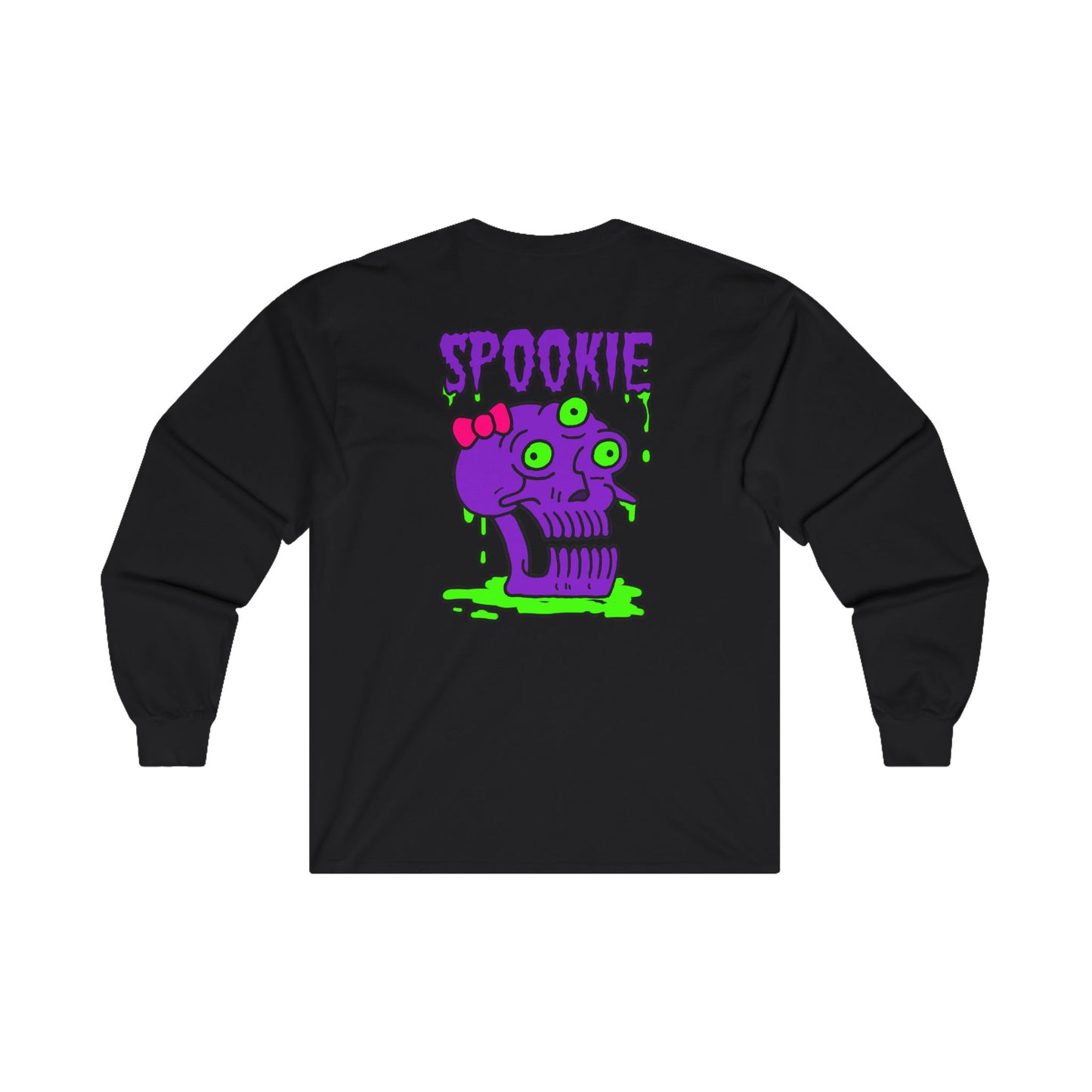 Long Sleeve Tee - Three-Eyed Skull 'Spookie' Design - ALIQUOS