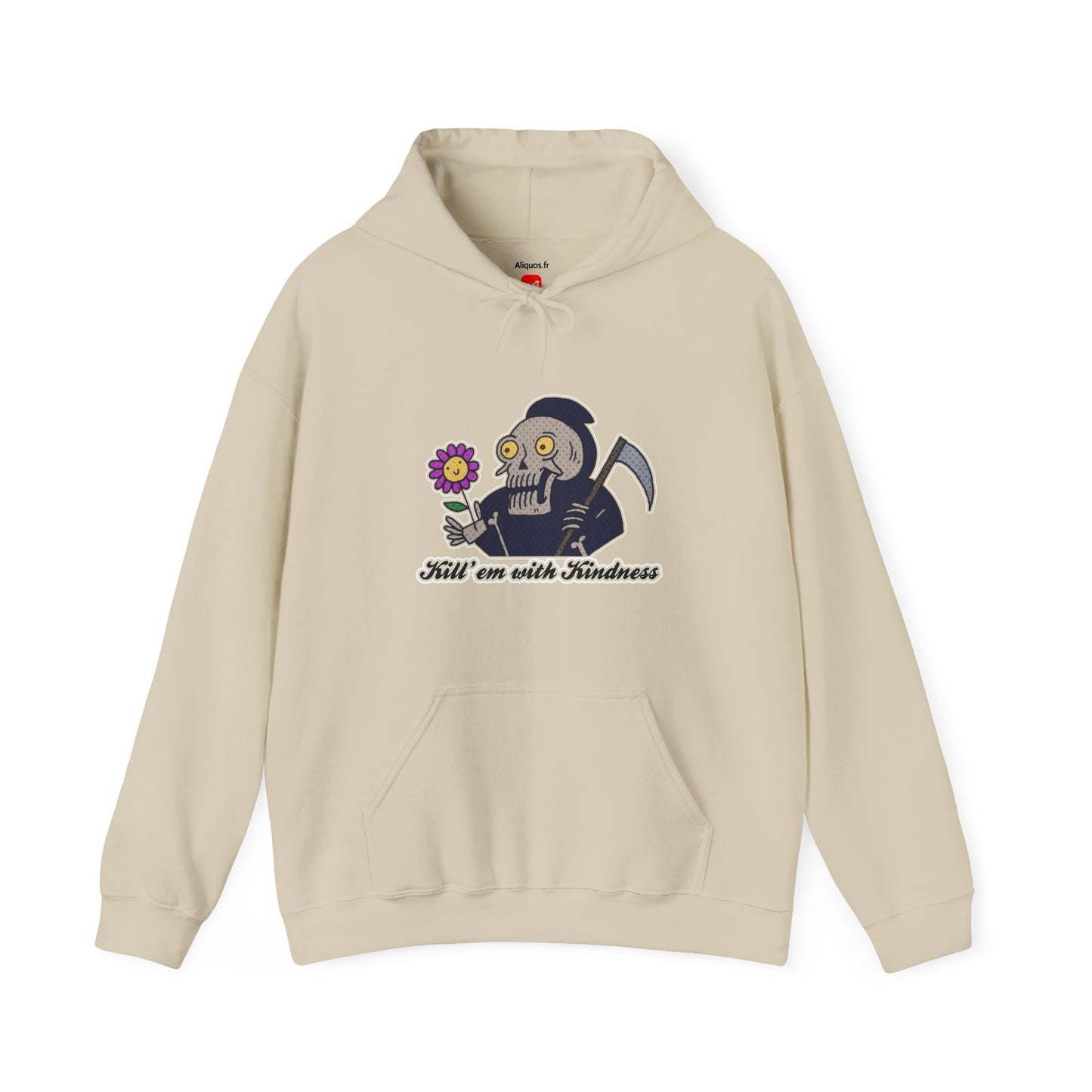 Unisex Hooded Sweatshirt - Kill 'Em With Kindness Design - ALIQUOS