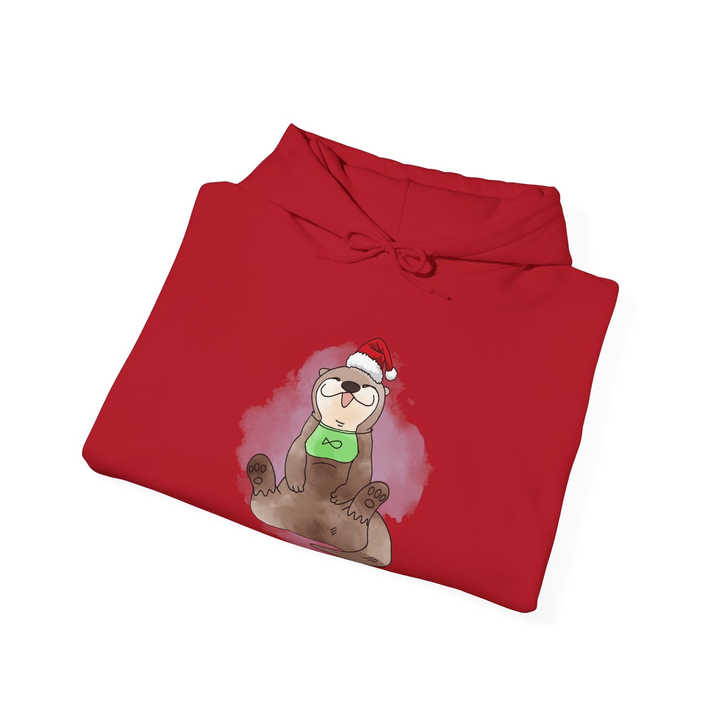 Sweat à capuche unisexe - Loutre de Noël 2