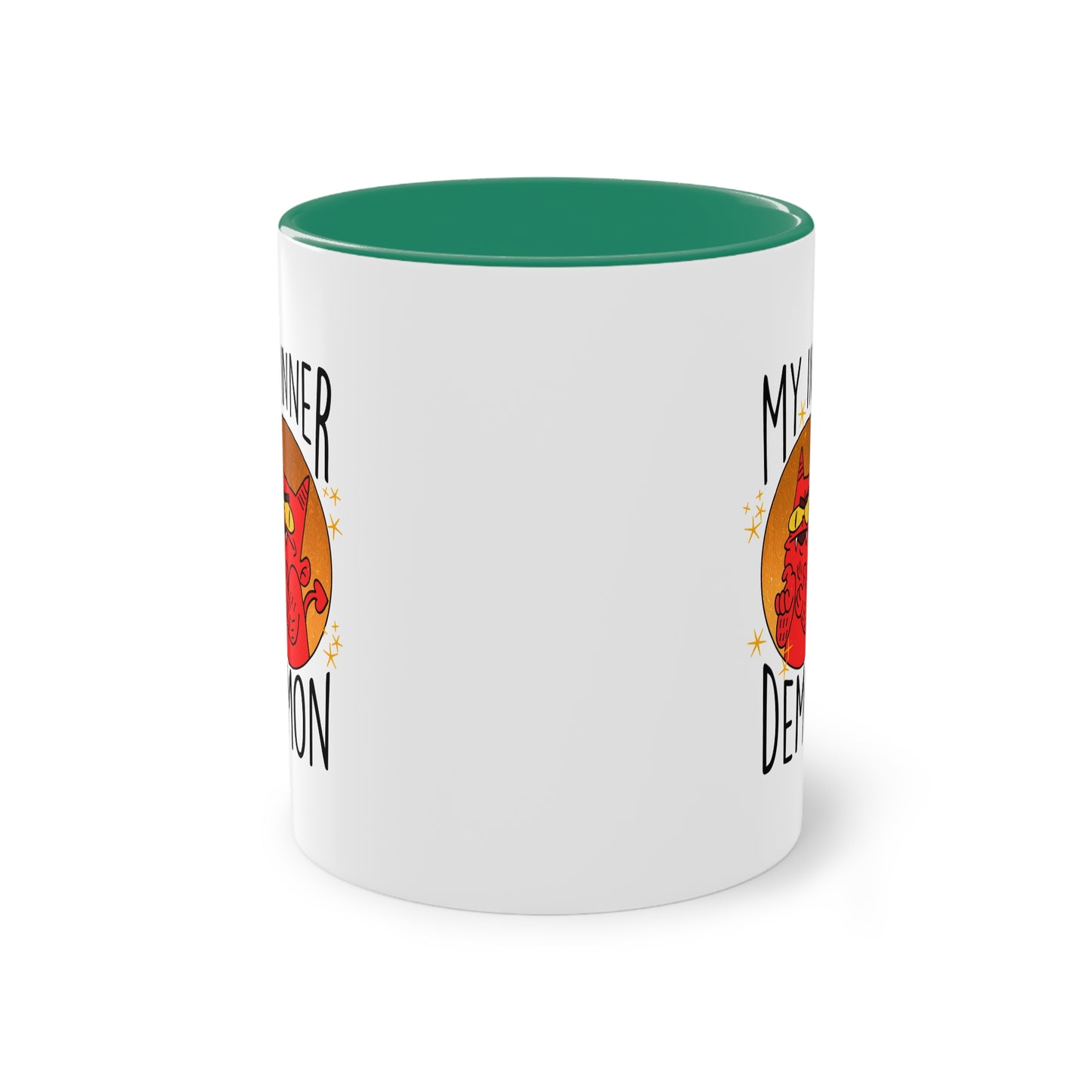 Zweifarbige Tasse – Design „Mein innerer Dämon“
