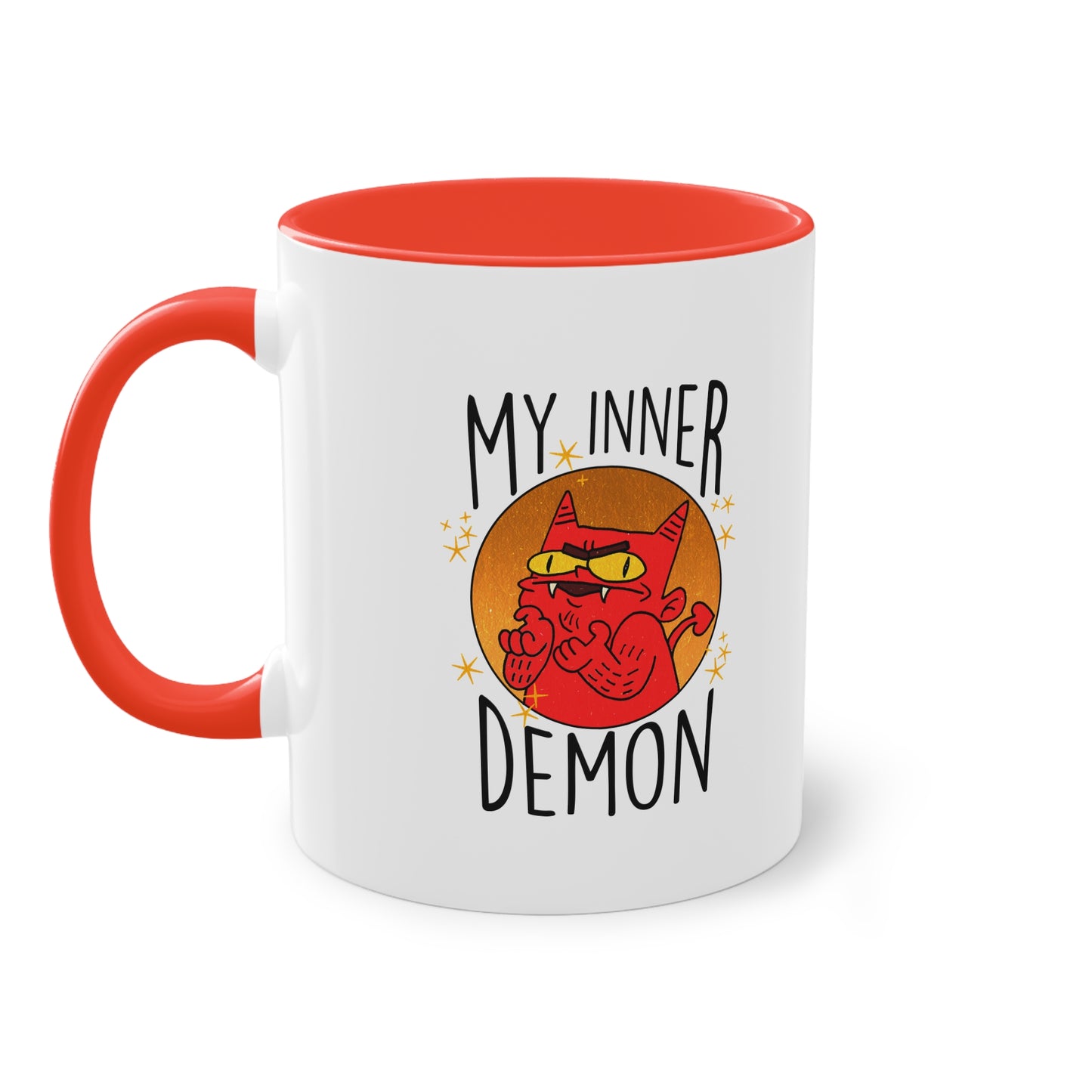 Zweifarbige Tasse – Design „Mein innerer Dämon“