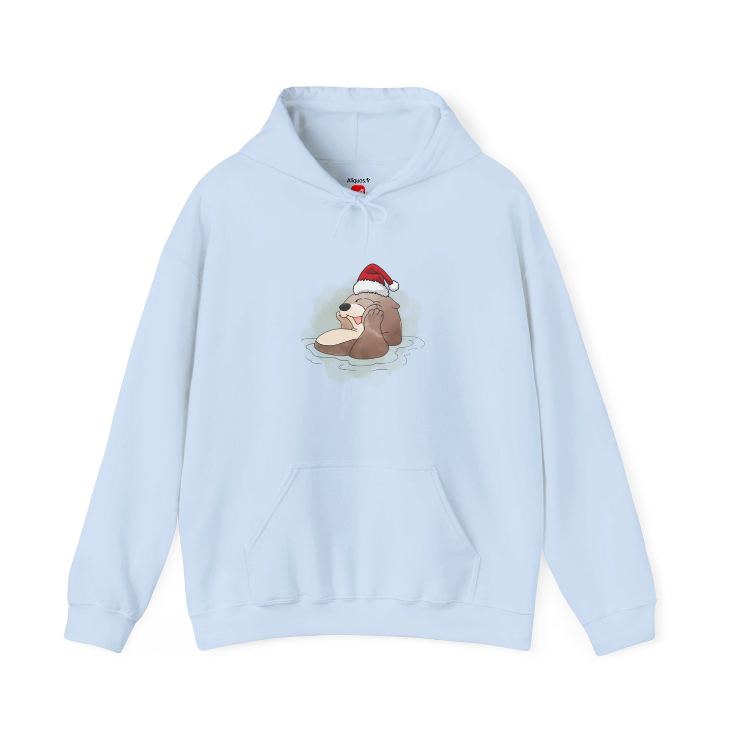 Sweat à capuche unisexe - Loutre de Noël 7