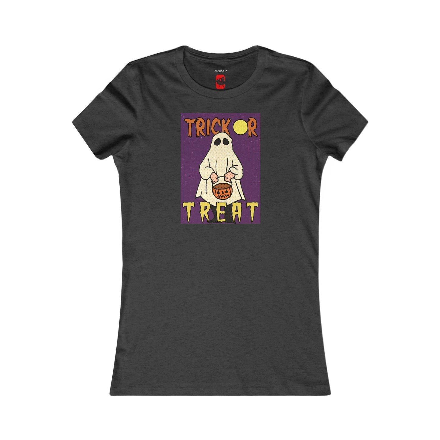 Tailliertes T-Shirt für Damen – Motiv „Trick or Treat Ghost“