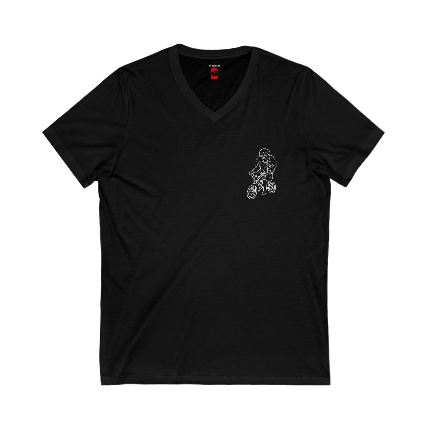 Jesus On A BMX Women's V-Neck T Shirt - ALIQUOS