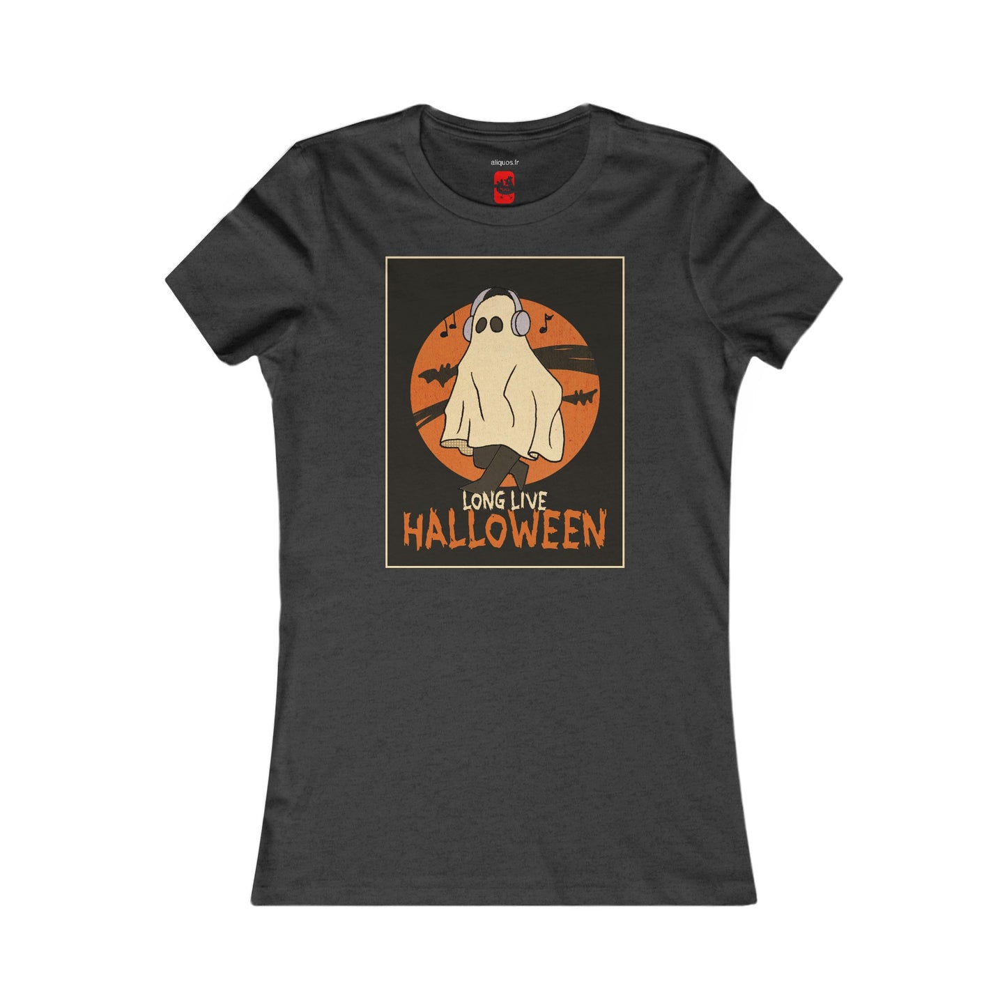 Tailliertes T-Shirt für Damen – Design „Musical Ghost“