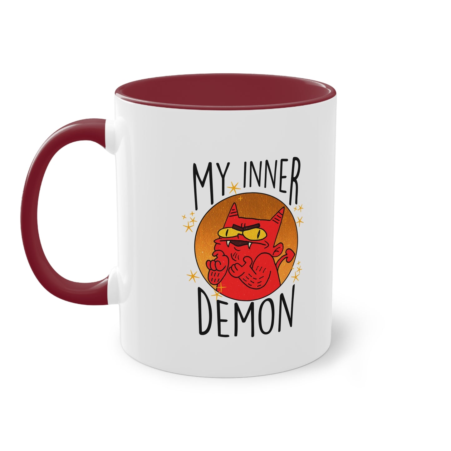 Zweifarbige Tasse – Design „Mein innerer Dämon“