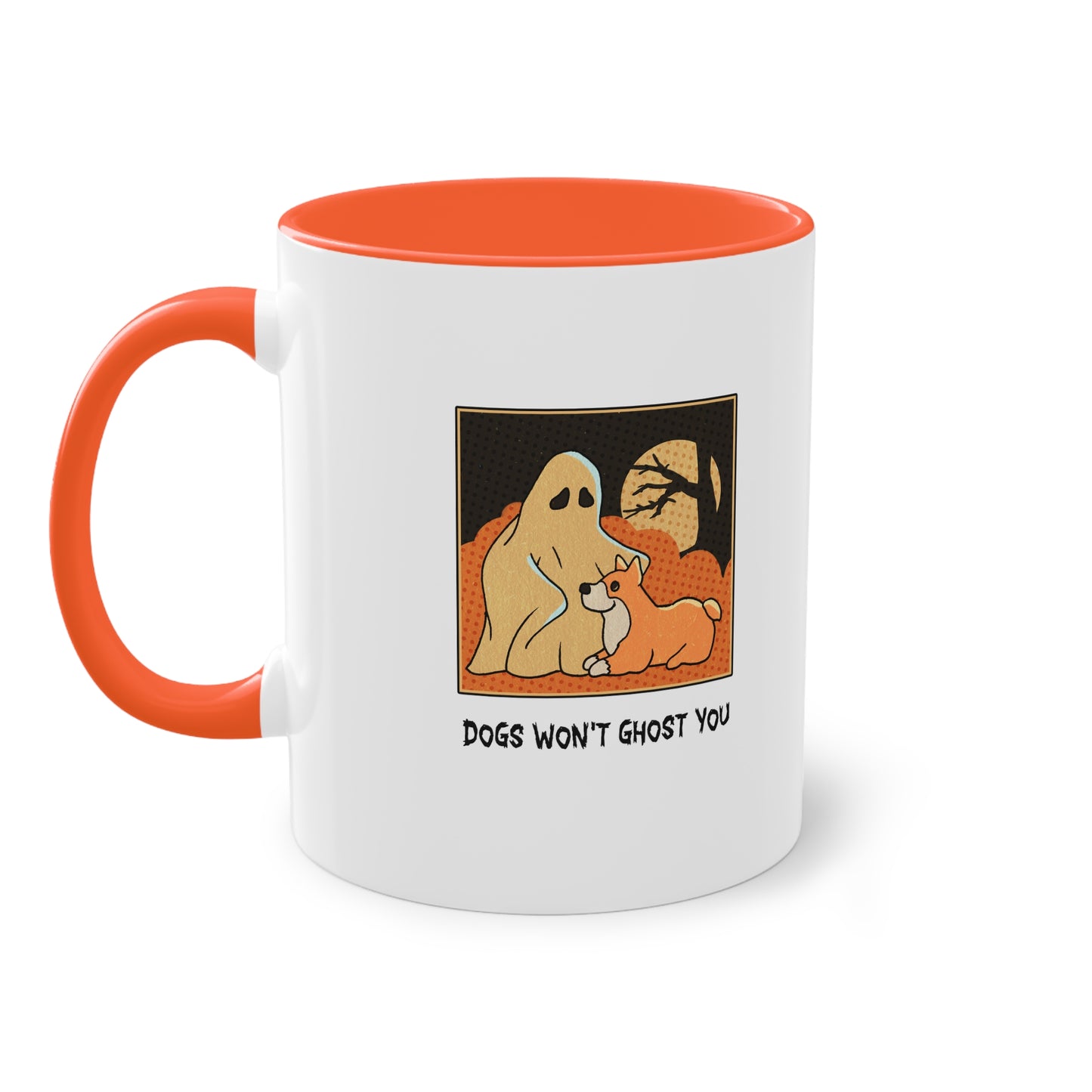 Two Tone Mug - 'Dogs Won't Ghost You' - ALIQUOS