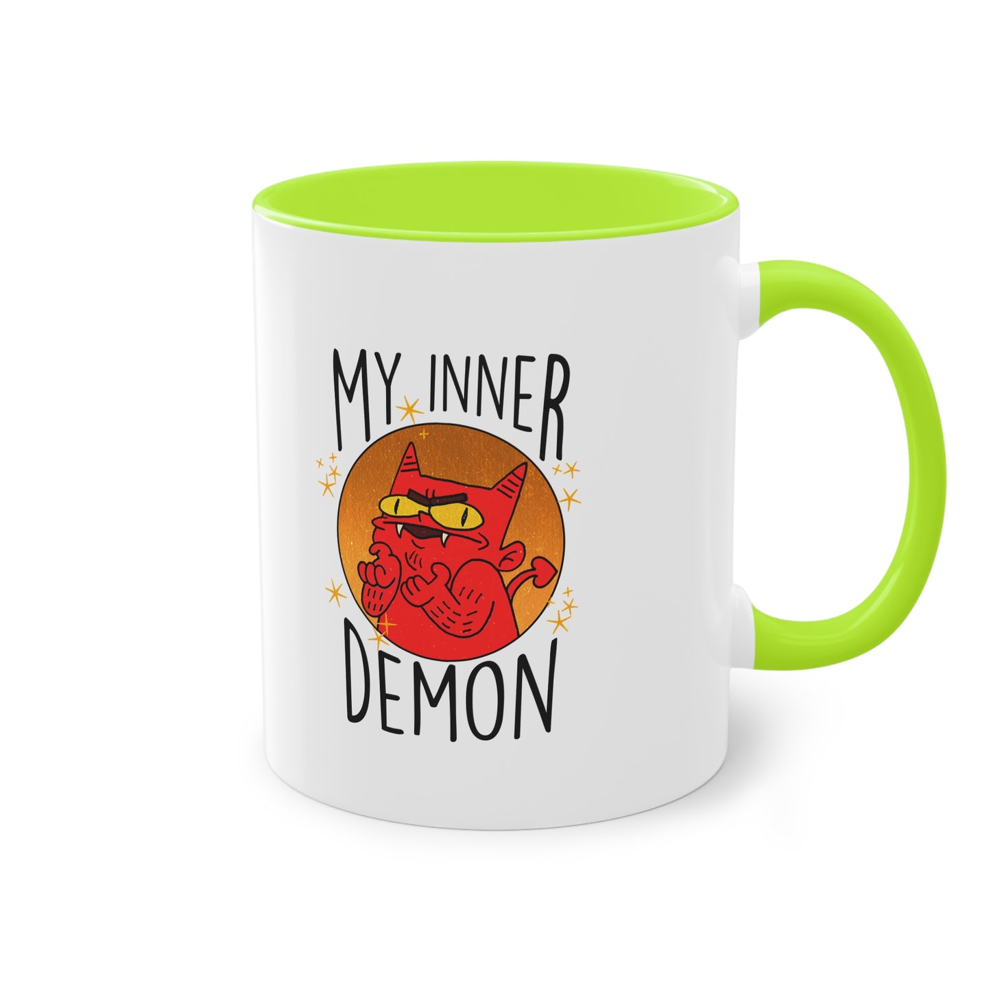 Zweifarbige Tasse – Design „Mein innerer Dämon“