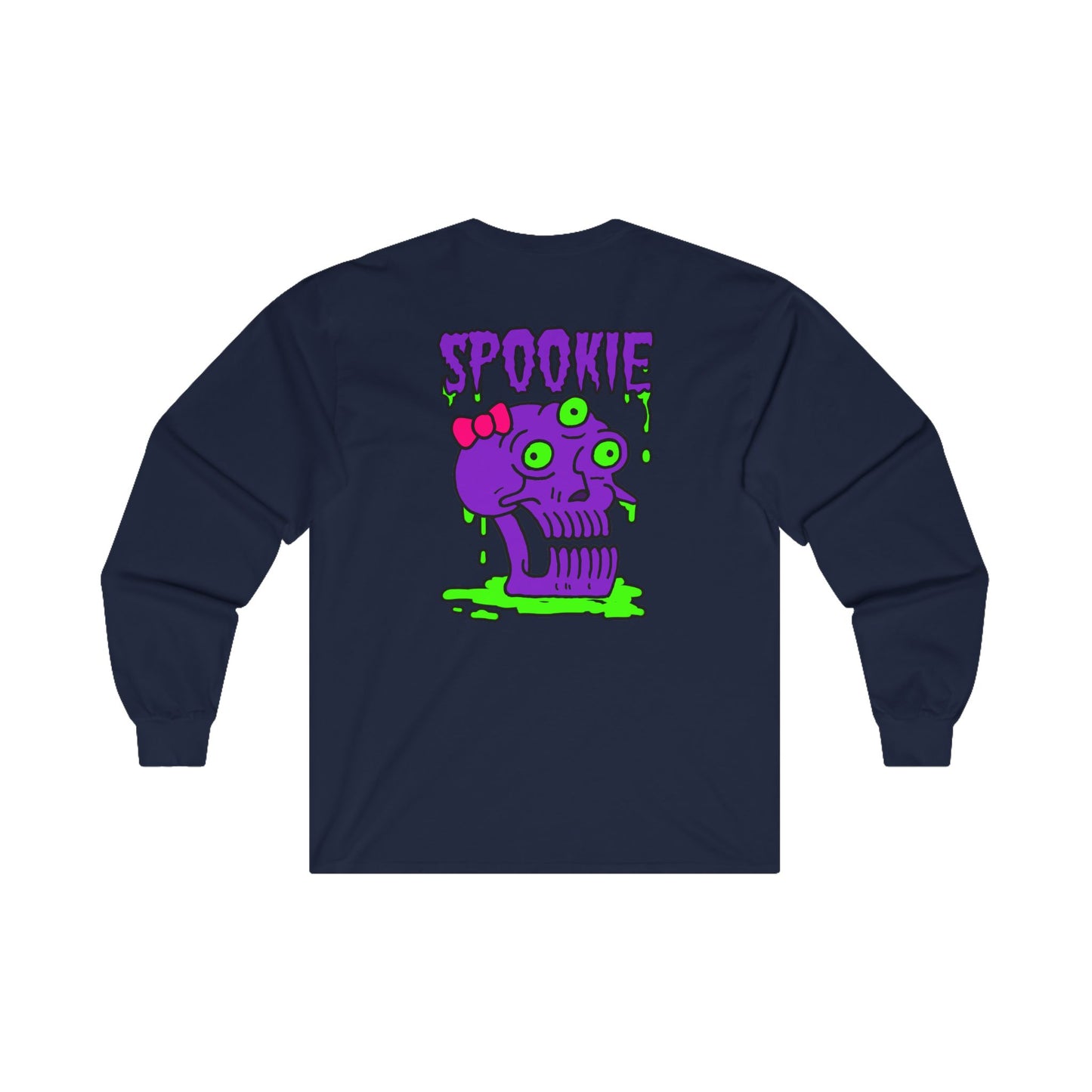 Long Sleeve Tee - Three-Eyed Skull 'Spookie' Design - ALIQUOS