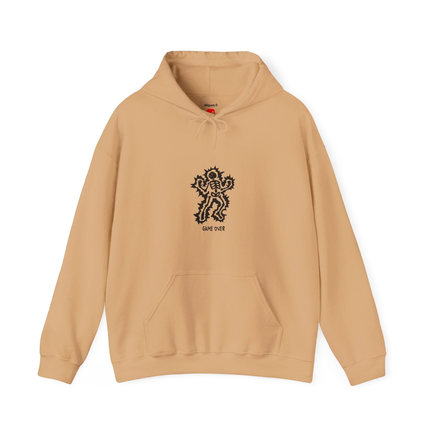 Unisex Hooded Sweatshirt - Halloween Skeleton 'Game Over' Design - ALIQUOS