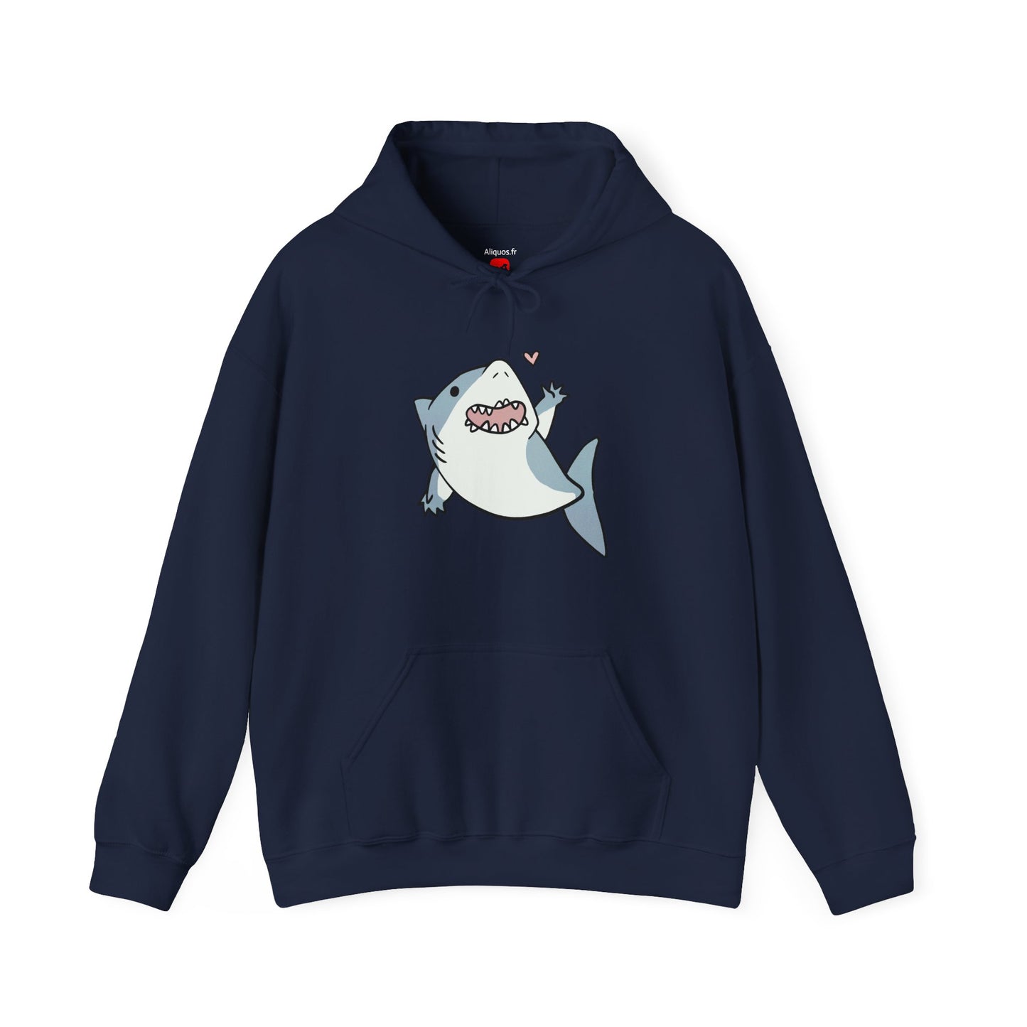Unisex Hooded Sweatshirt - Cute Shark Wave - Aliquos
