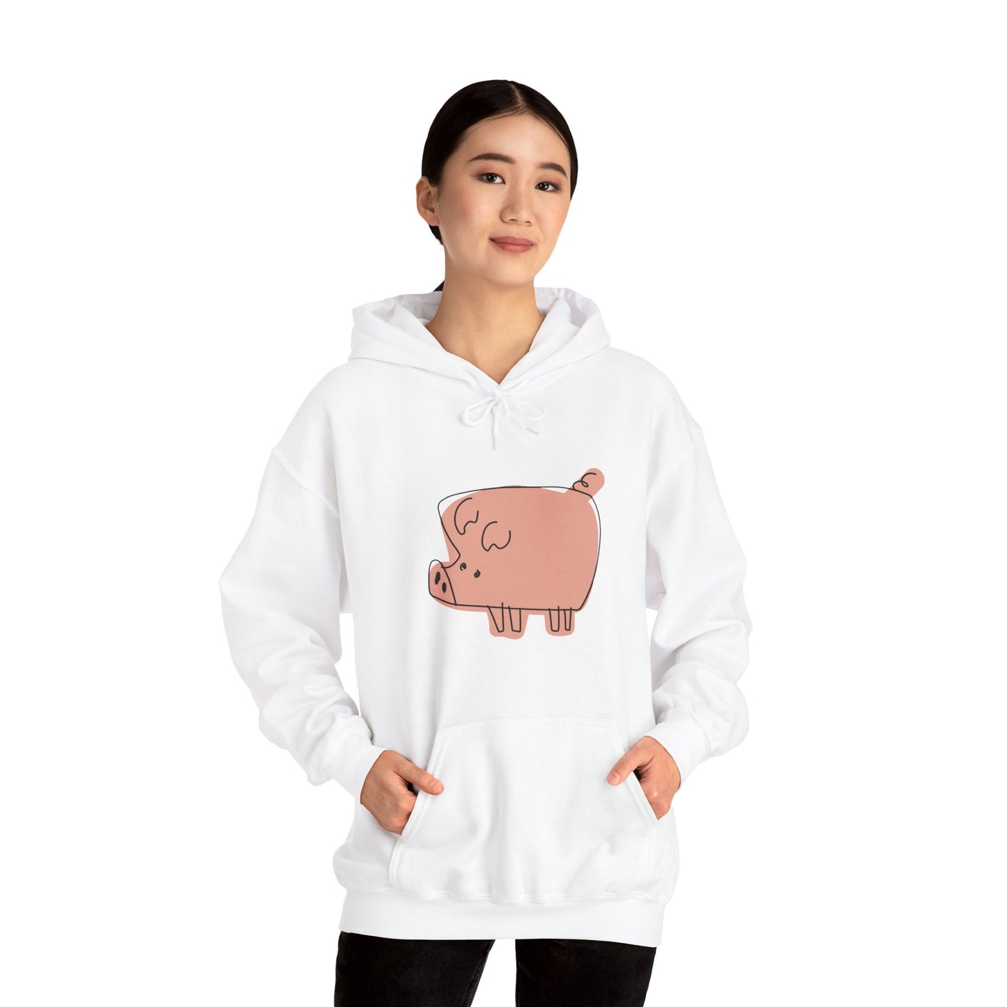 Blocky Piggy Unisex Hooded Sweatshirt - ALIQUOS
