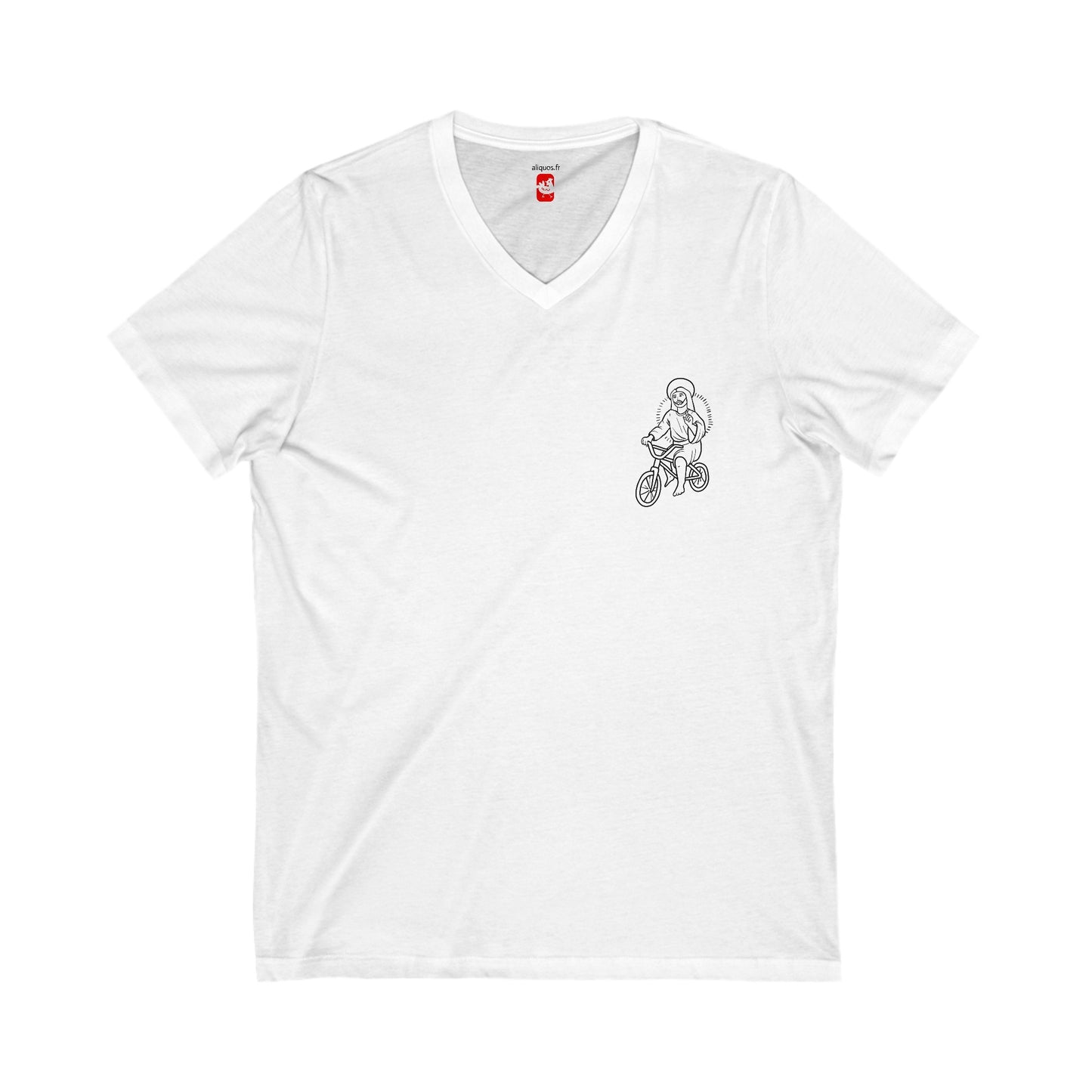 Jesus On A BMX Women's V-Neck T Shirt - ALIQUOS