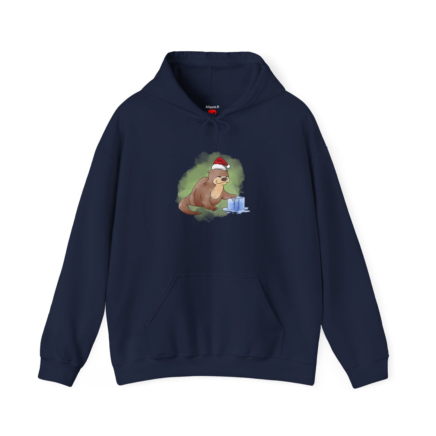 Sweat à capuche unisexe - Loutre de Noël 9