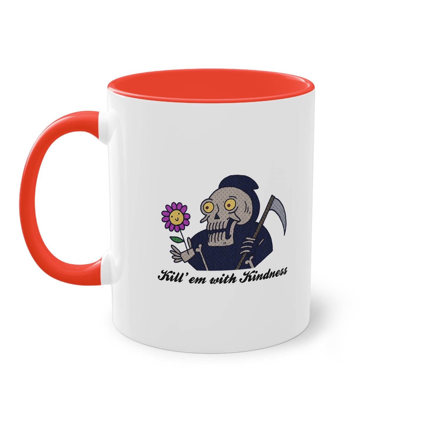 Two Tone Mug - Kill 'Em With Kindness Design - ALIQUOS