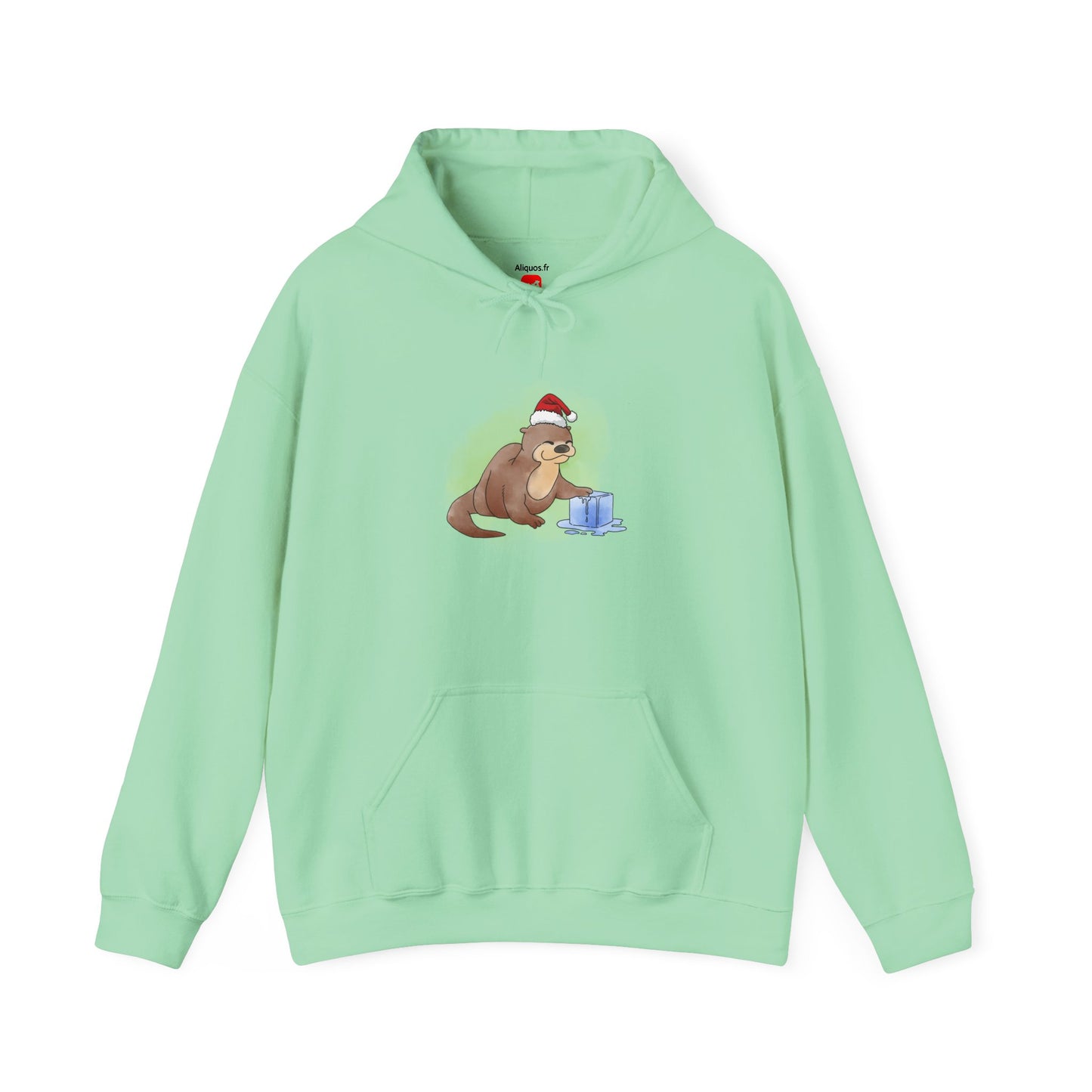 Sweat à capuche unisexe - Loutre de Noël 9