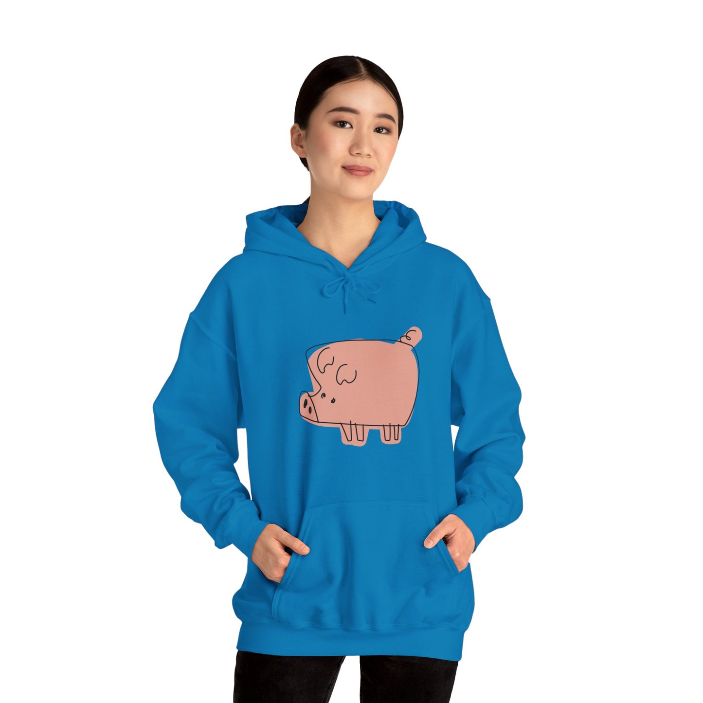 Blocky Piggy Unisex Hooded Sweatshirt - ALIQUOS