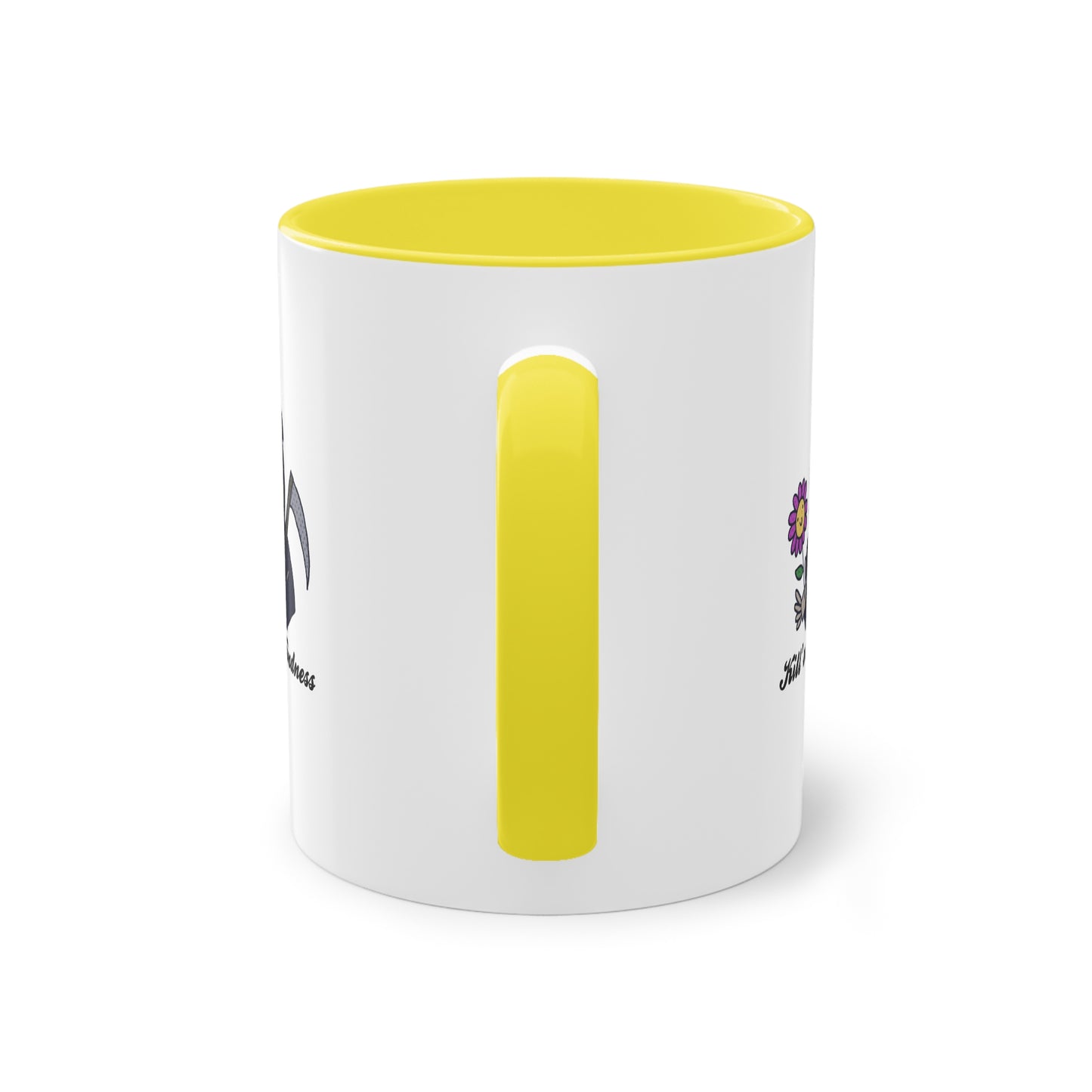 Two Tone Mug - Kill 'Em With Kindness Design - ALIQUOS