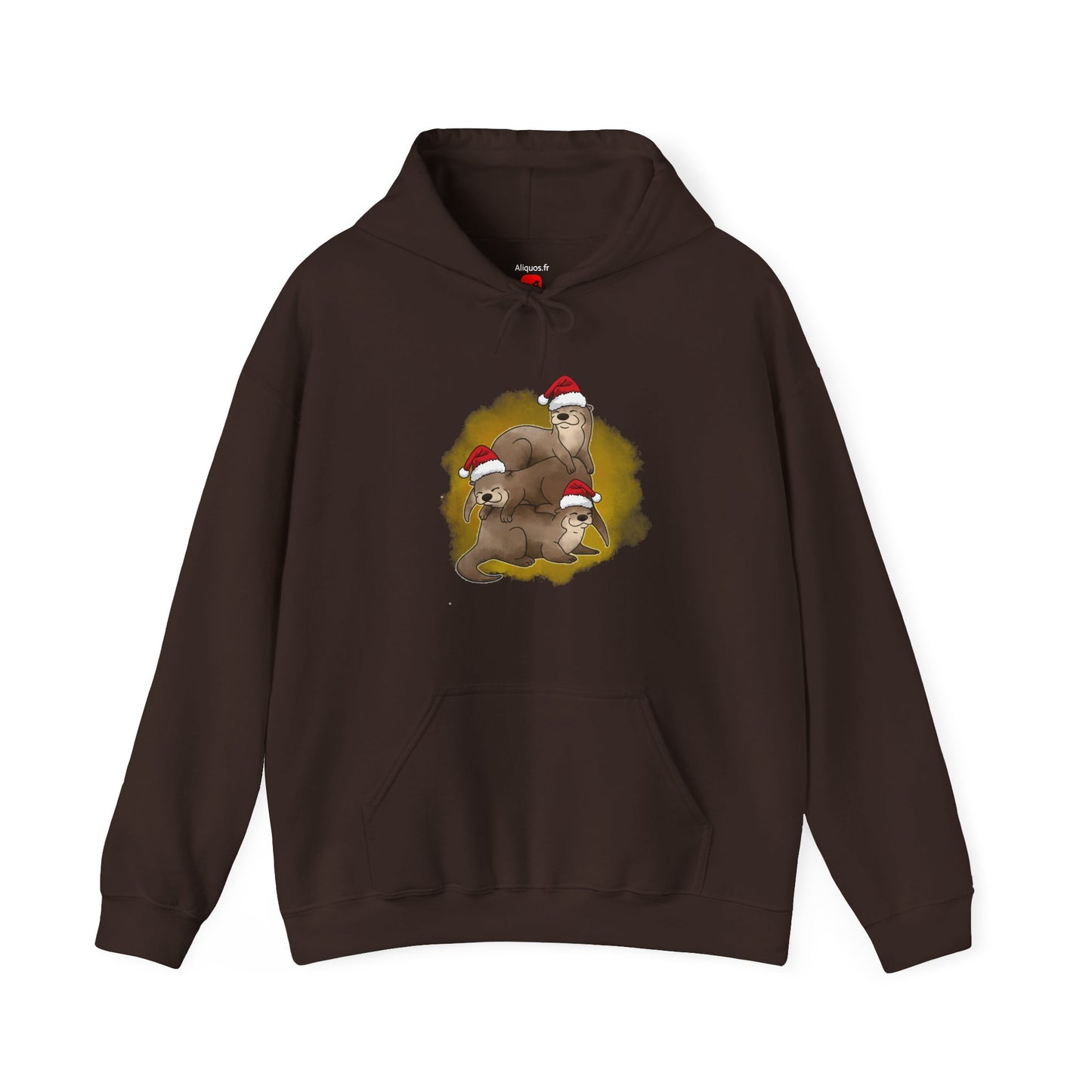 Sweat à capuche unisexe - Loutre de Noël 12