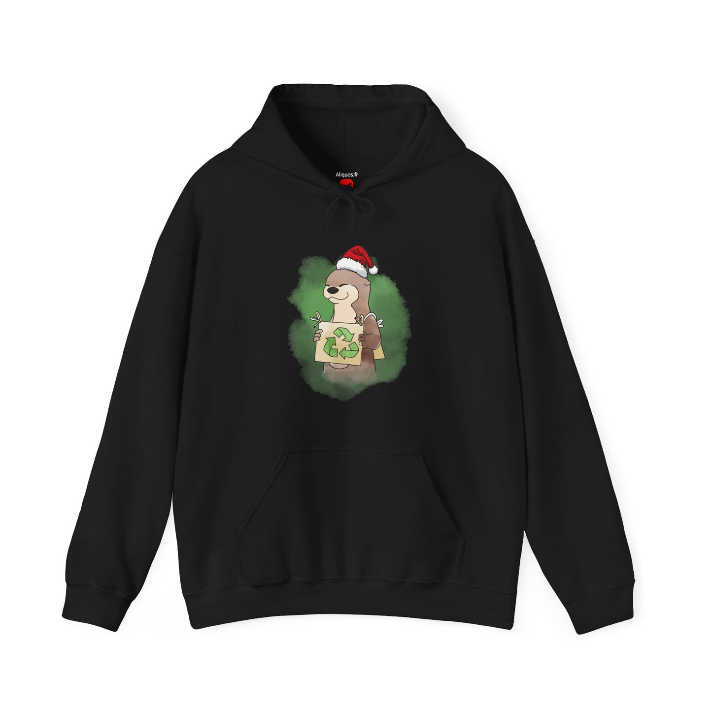 Sweat à capuche unisexe - Loutre de Noël 5