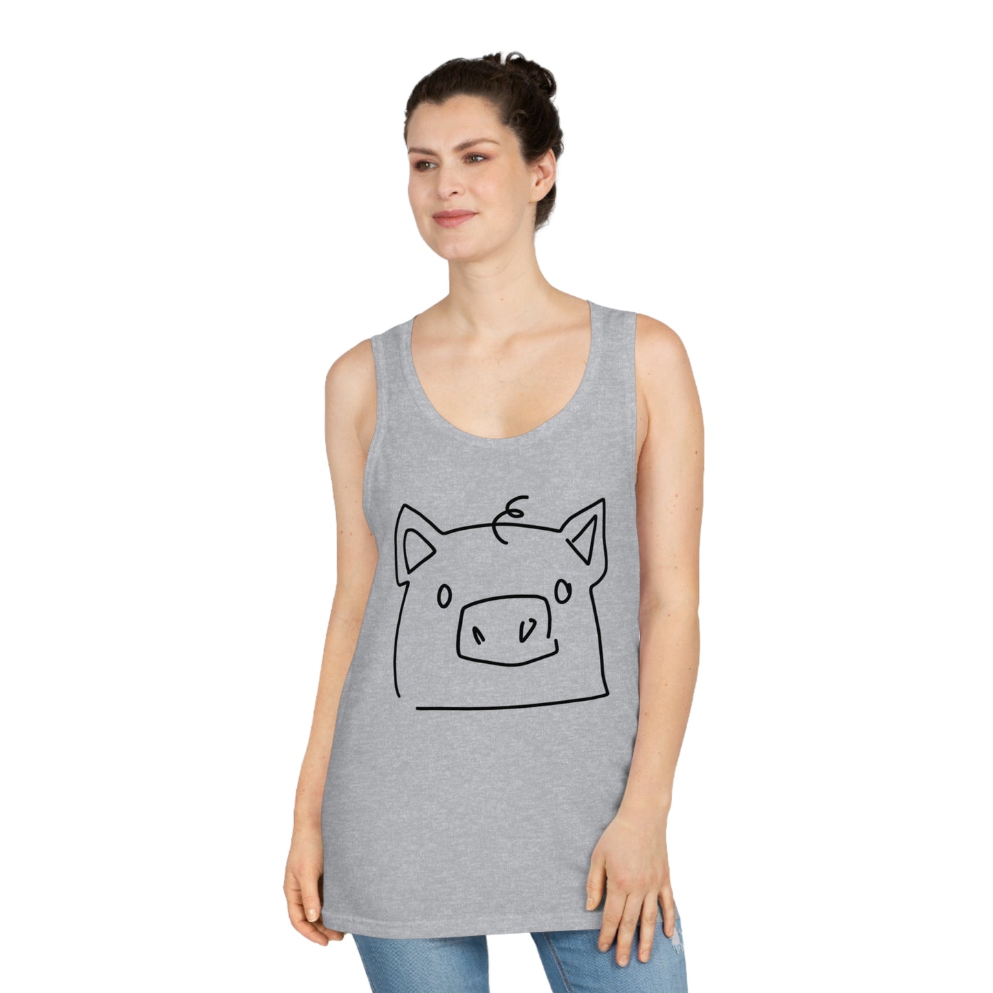 Piggy Face Unisex Softstyle Tank Top - ALIQUOS
