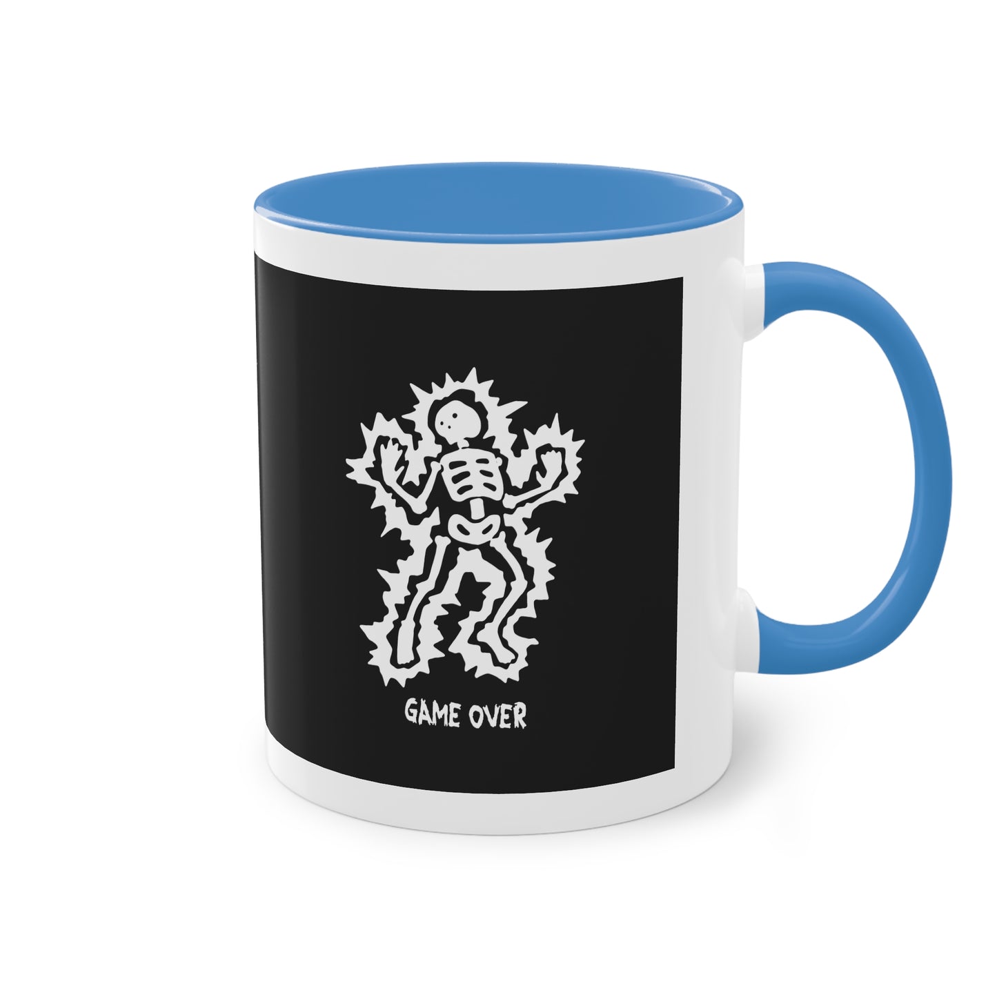 Two Tone Mug - Halloween Skeleton 'Game Over' Design - ALIQUOS