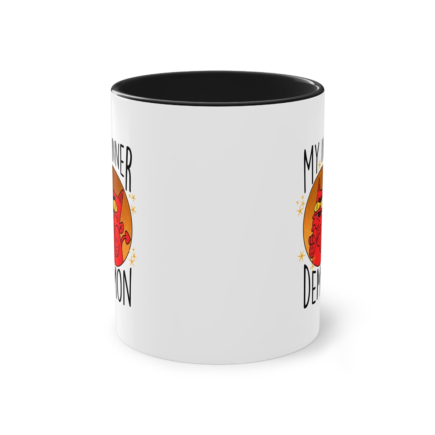 Zweifarbige Tasse – Design „Mein innerer Dämon“