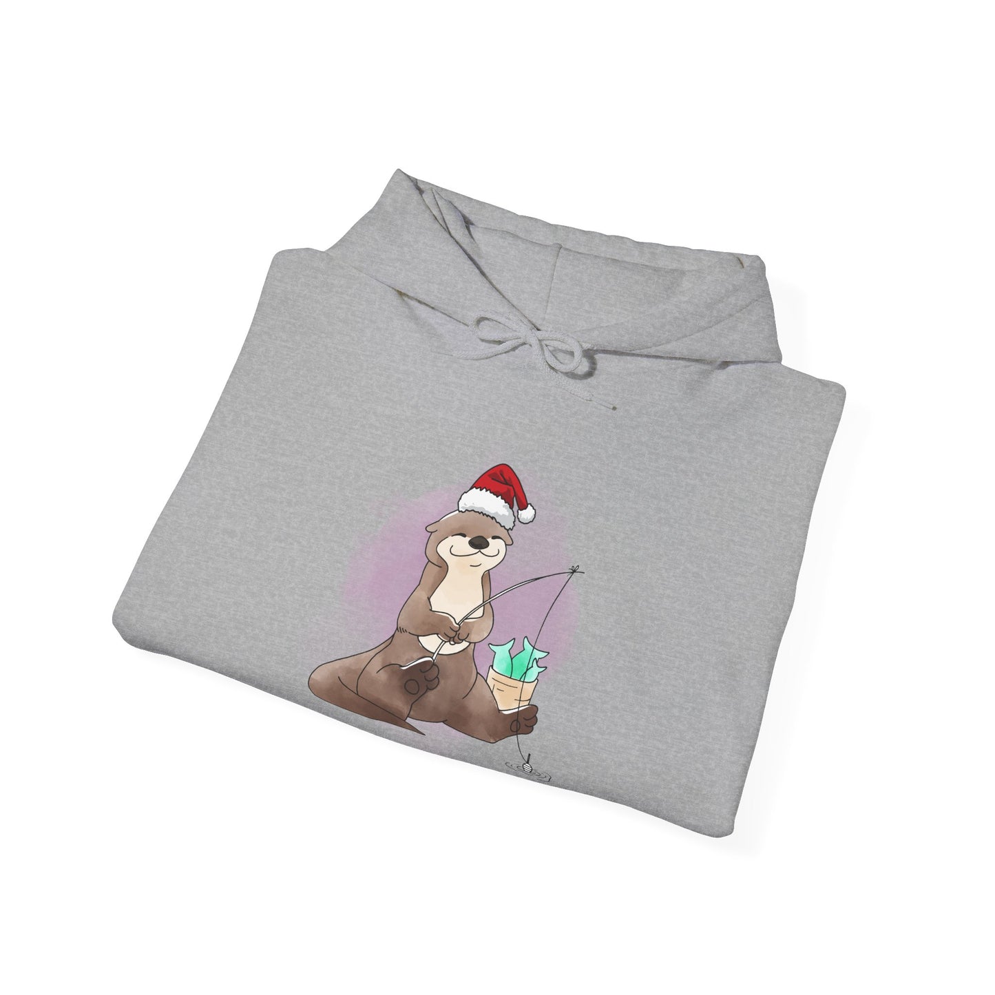 Sweat à capuche unisexe - Loutre de Noël 6