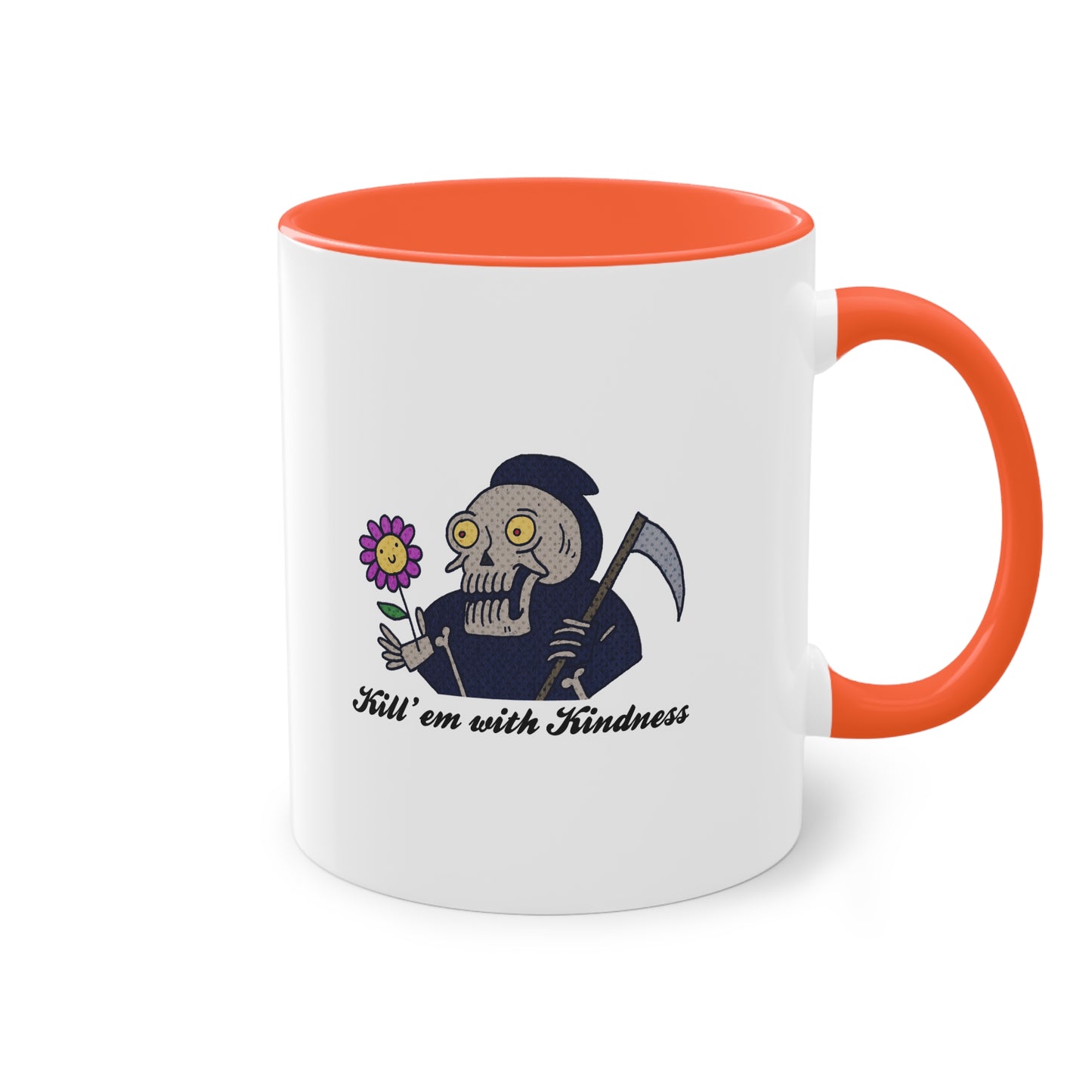 Two Tone Mug - Kill 'Em With Kindness Design - ALIQUOS