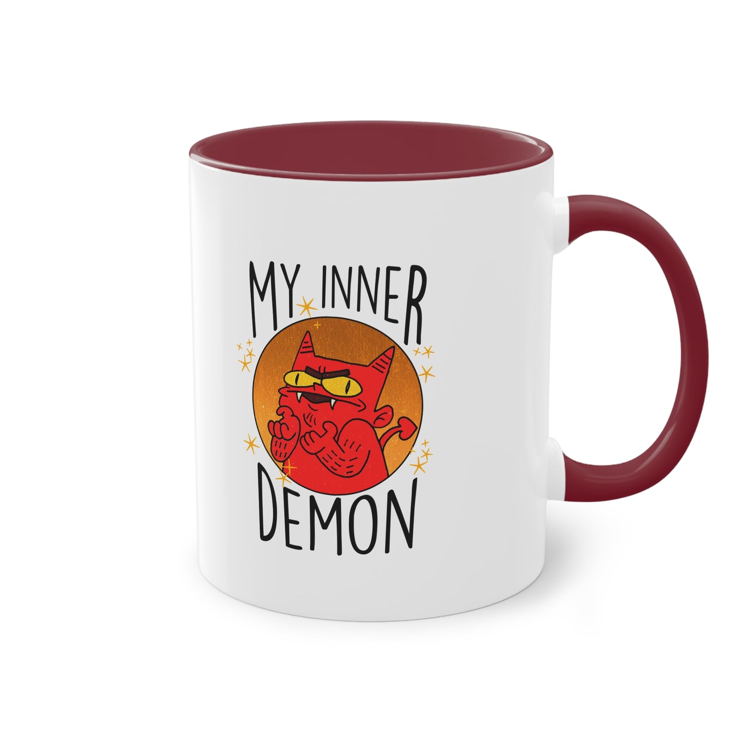Zweifarbige Tasse – Design „Mein innerer Dämon“