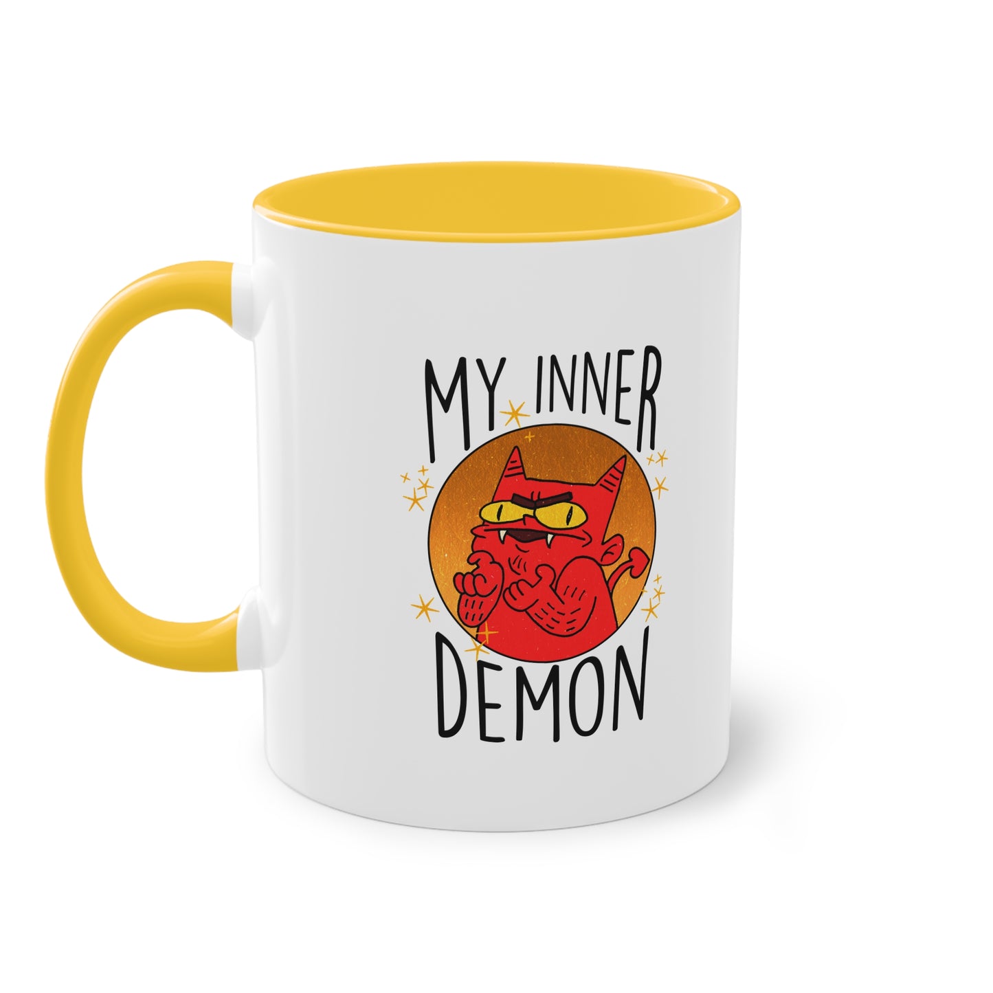 Zweifarbige Tasse – Design „Mein innerer Dämon“