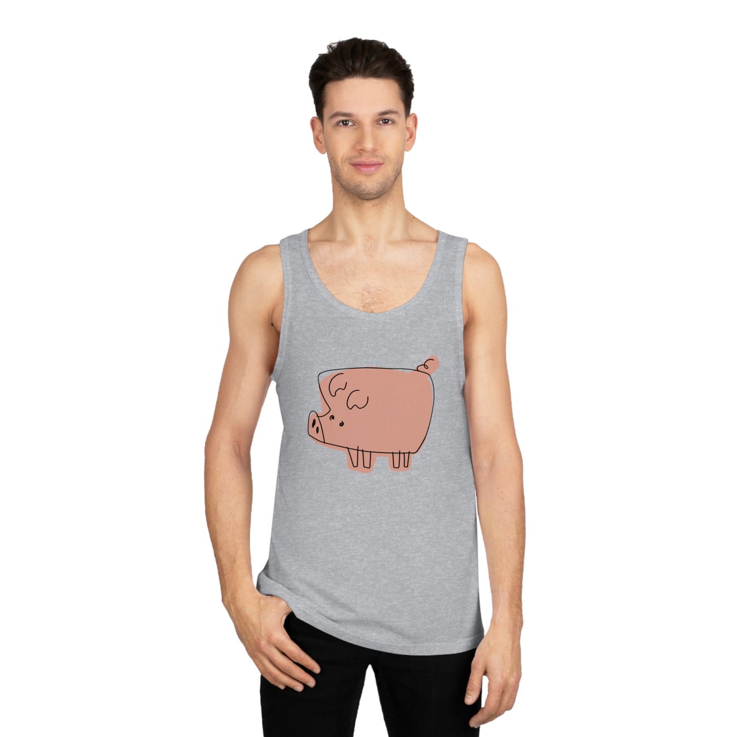 Blocky Piggy Unisex Softstyle Tank Top - ALIQUOS
