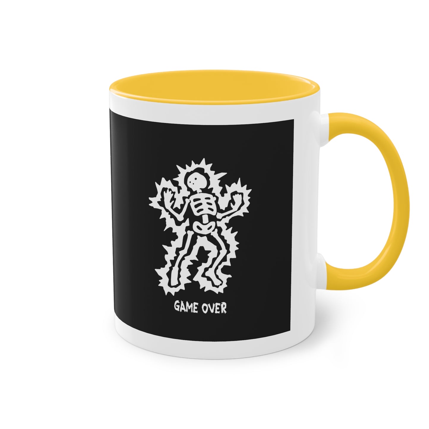 Two Tone Mug - Halloween Skeleton 'Game Over' Design - ALIQUOS