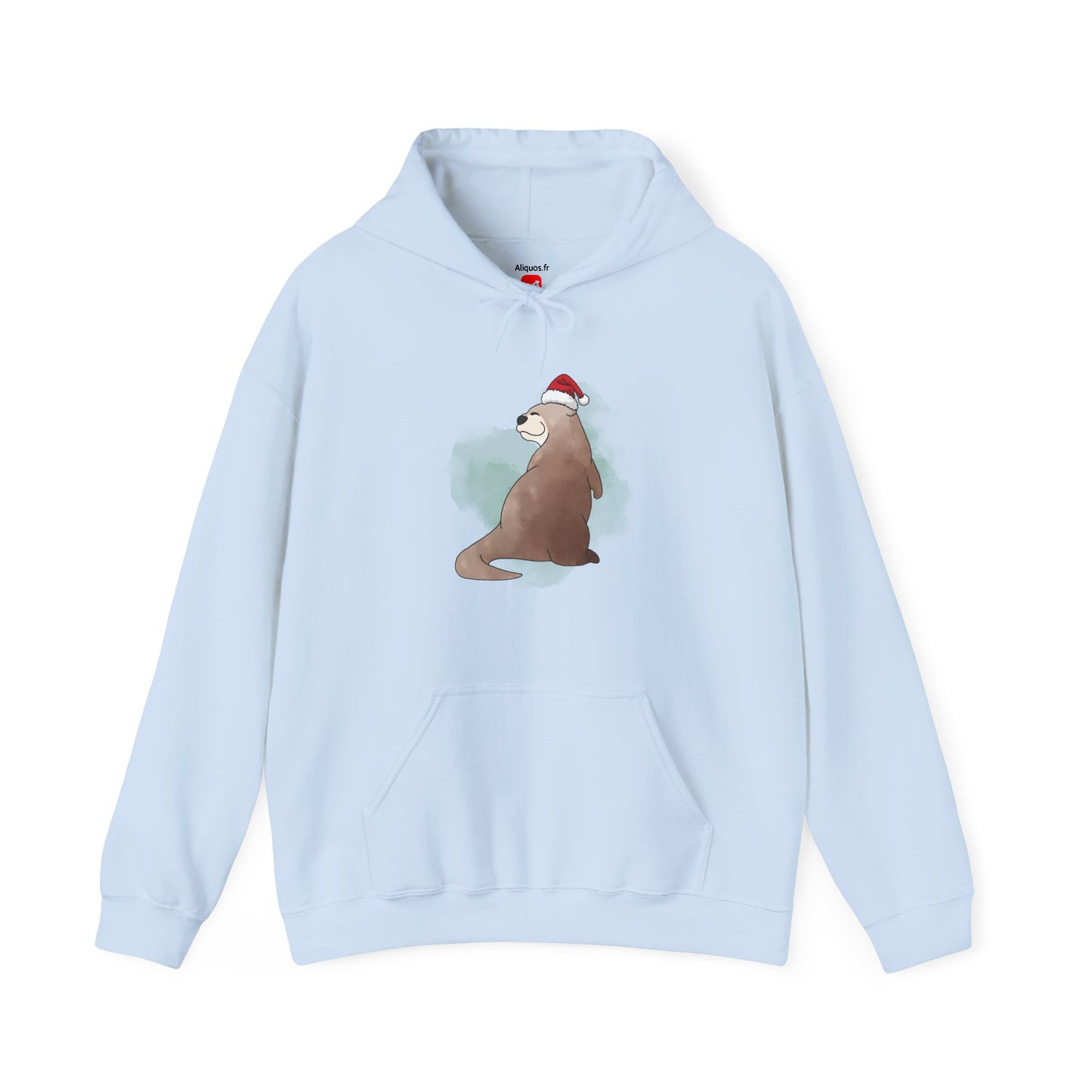 Sweat à capuche unisexe - Loutre de Noël 15