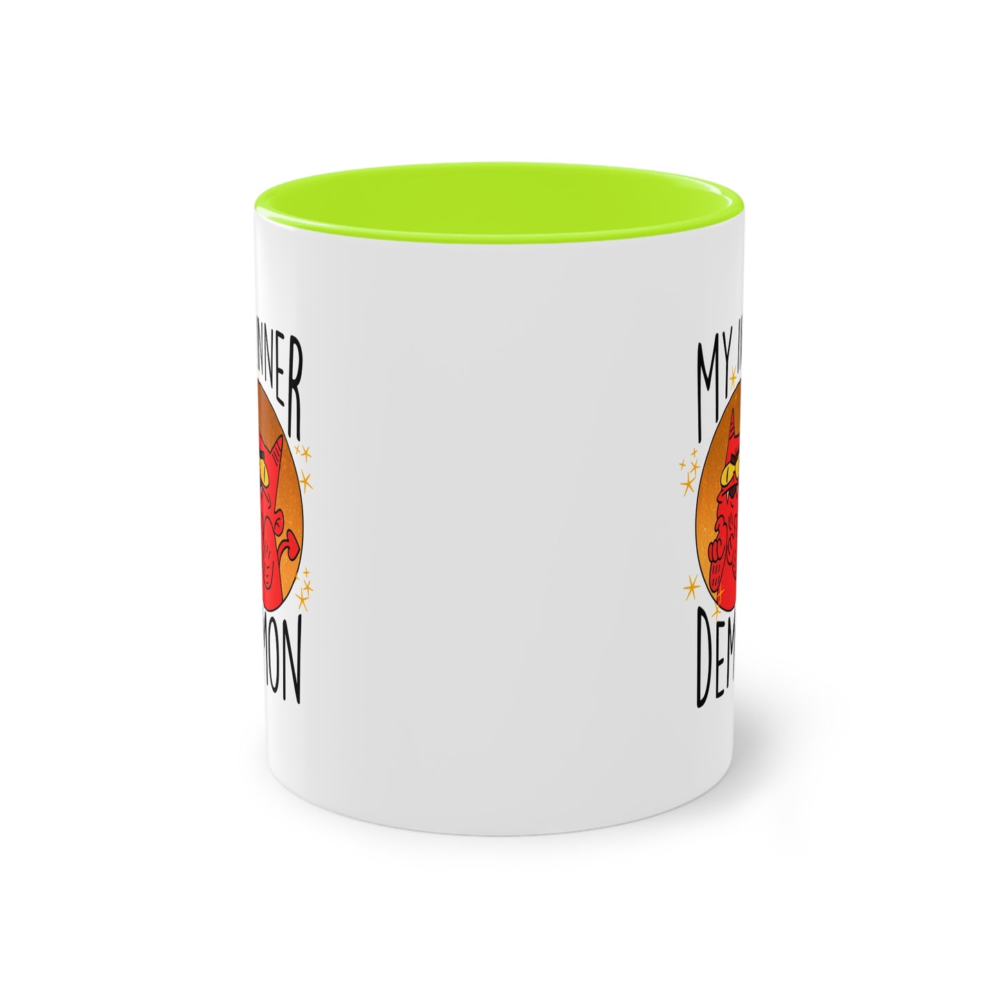 Zweifarbige Tasse – Design „Mein innerer Dämon“